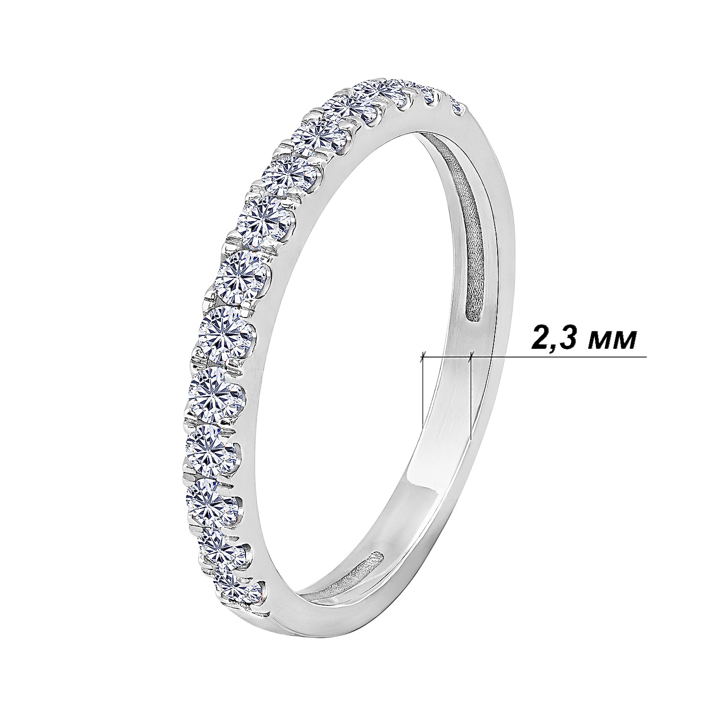 картинка Каблучка з доріжкою діамантів із білого золота, 10282004