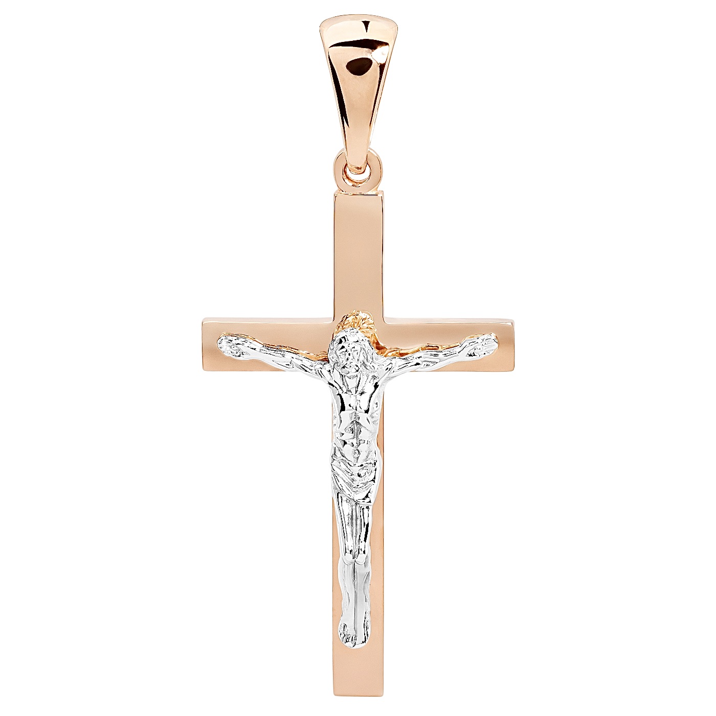 картинка Хрест із комбінованого золота з розп'яттям, 10488540