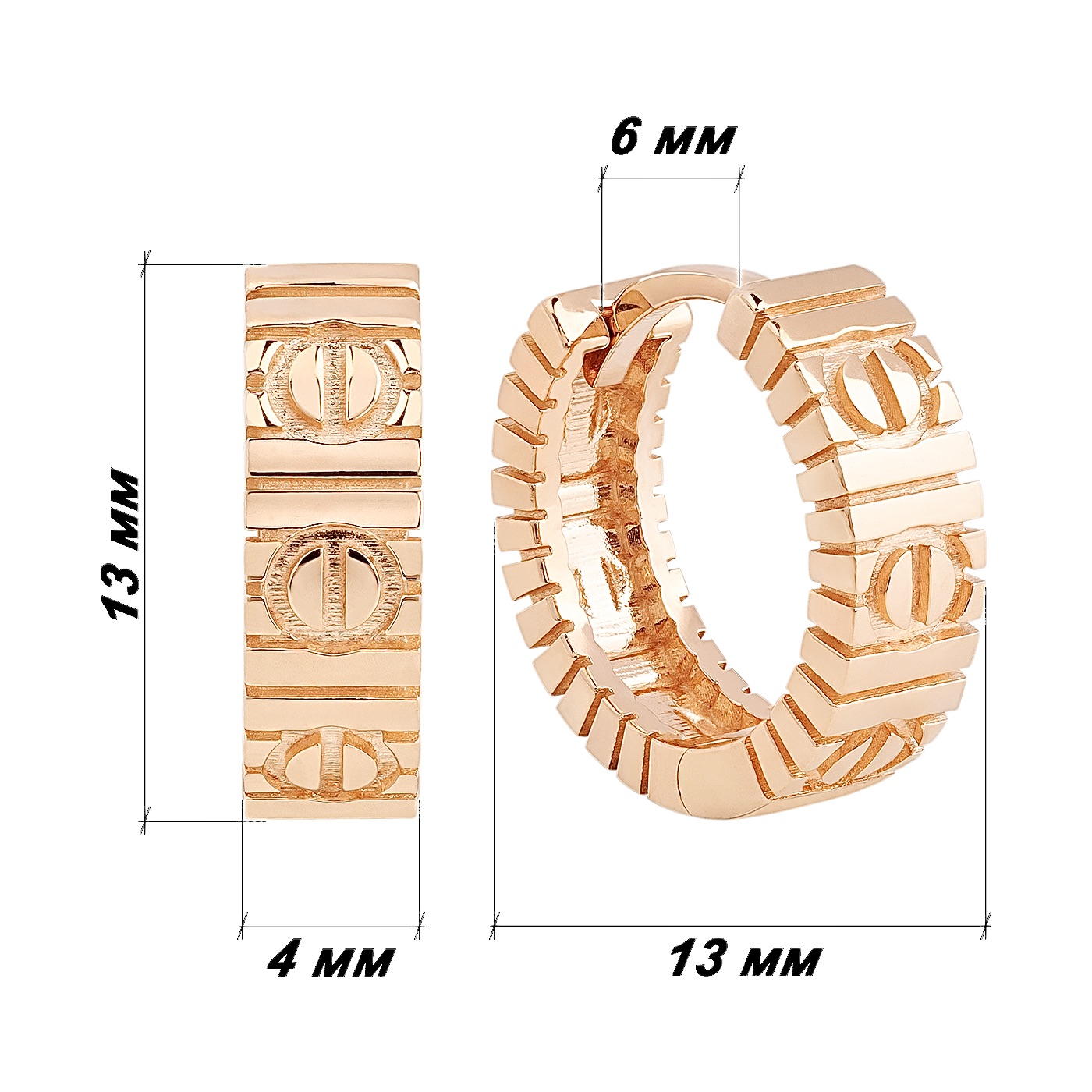 картинка Серьги из красного золота "Love", 10536830