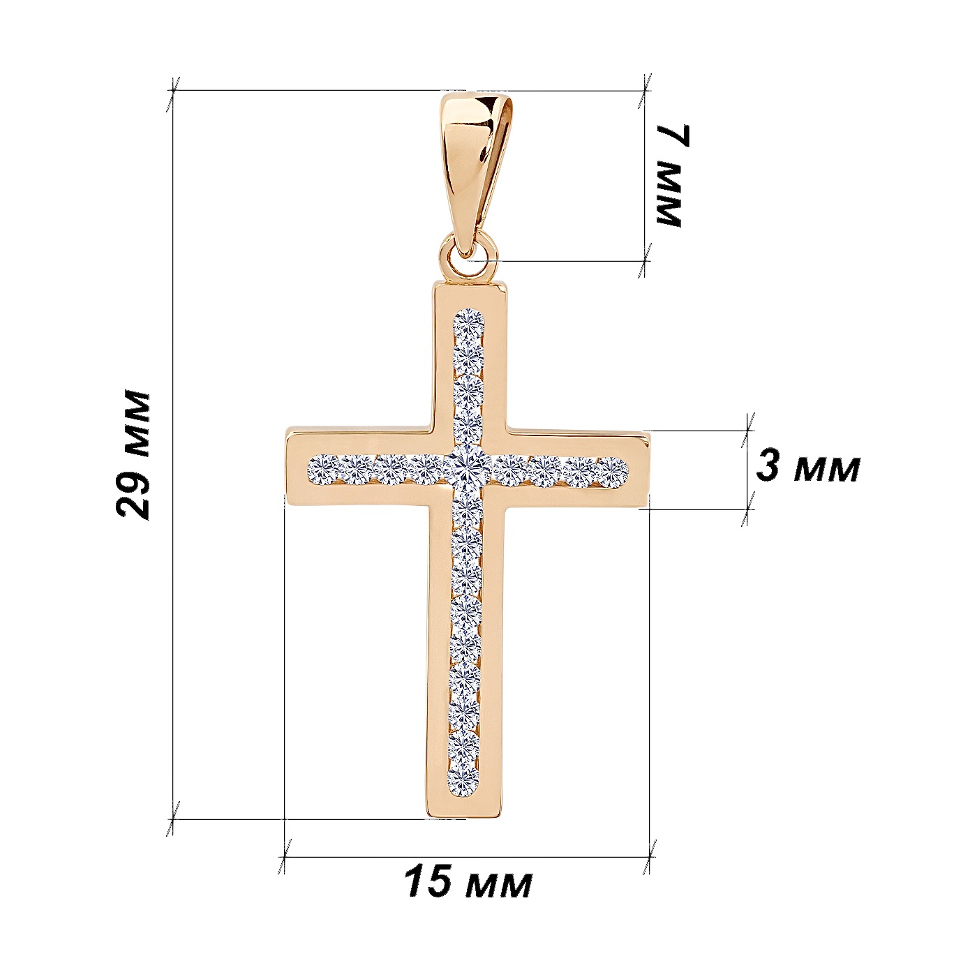 картинка Золотий хрестик з діамантами, 10498649