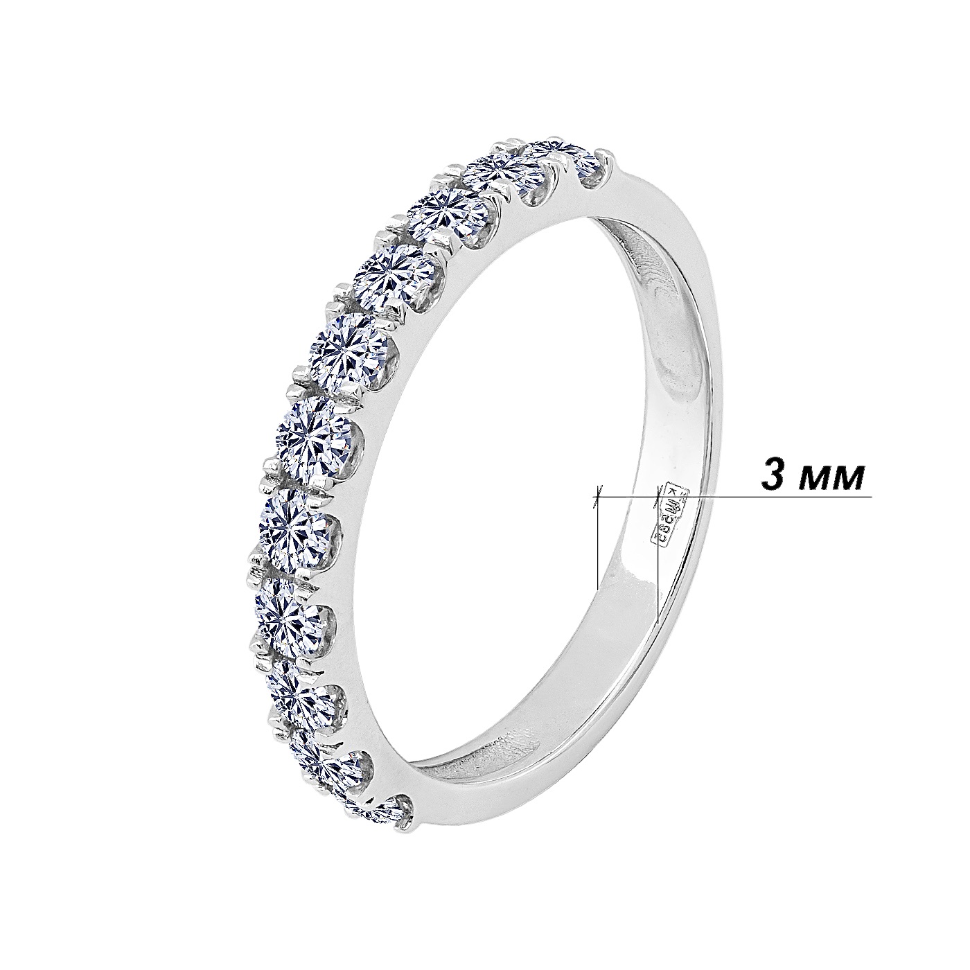 картинка Кольцо с бриллиантами из белого золота, 10498429