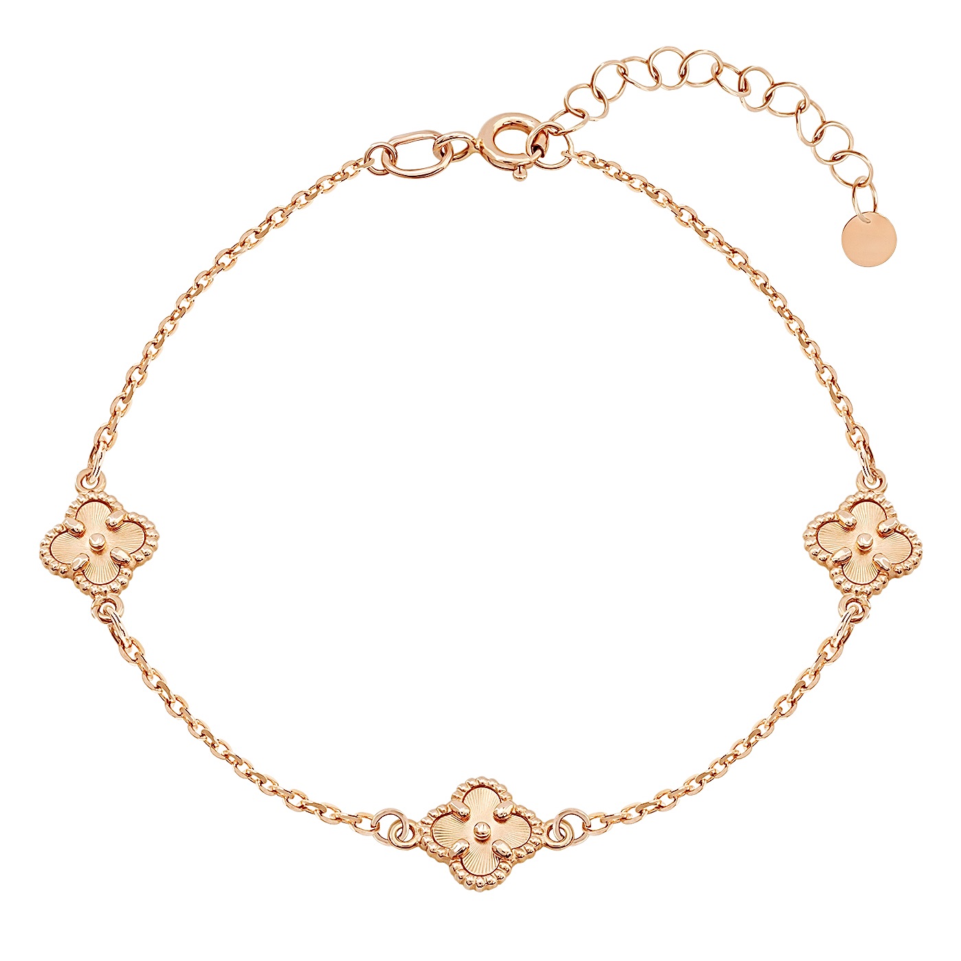 картинка Золотой браслет "Клевер" с алмазной граннью, 10519747