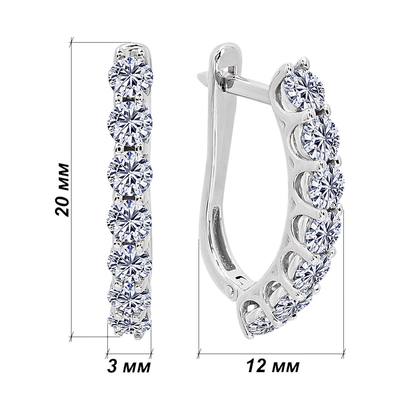 картинка Серьги из белого золота с бриллиантами, 10447279