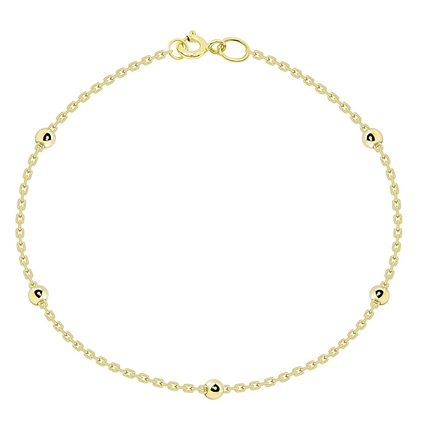 картинка Браслет якірного плетіння з кульками із лимонного золота, 10528030