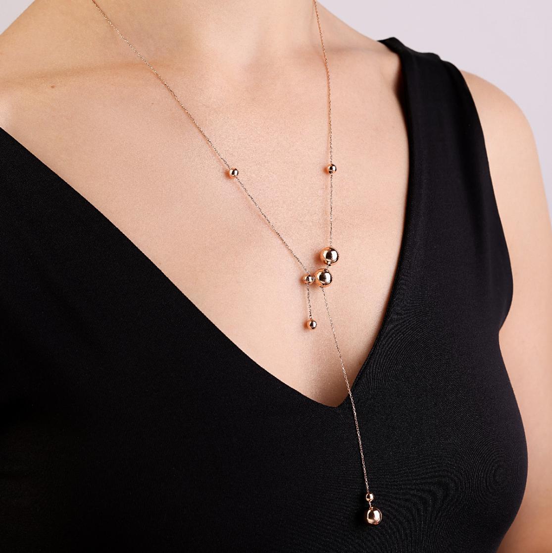 картинка Кольє-трансформер із червоного золота "Кульки", 10519769