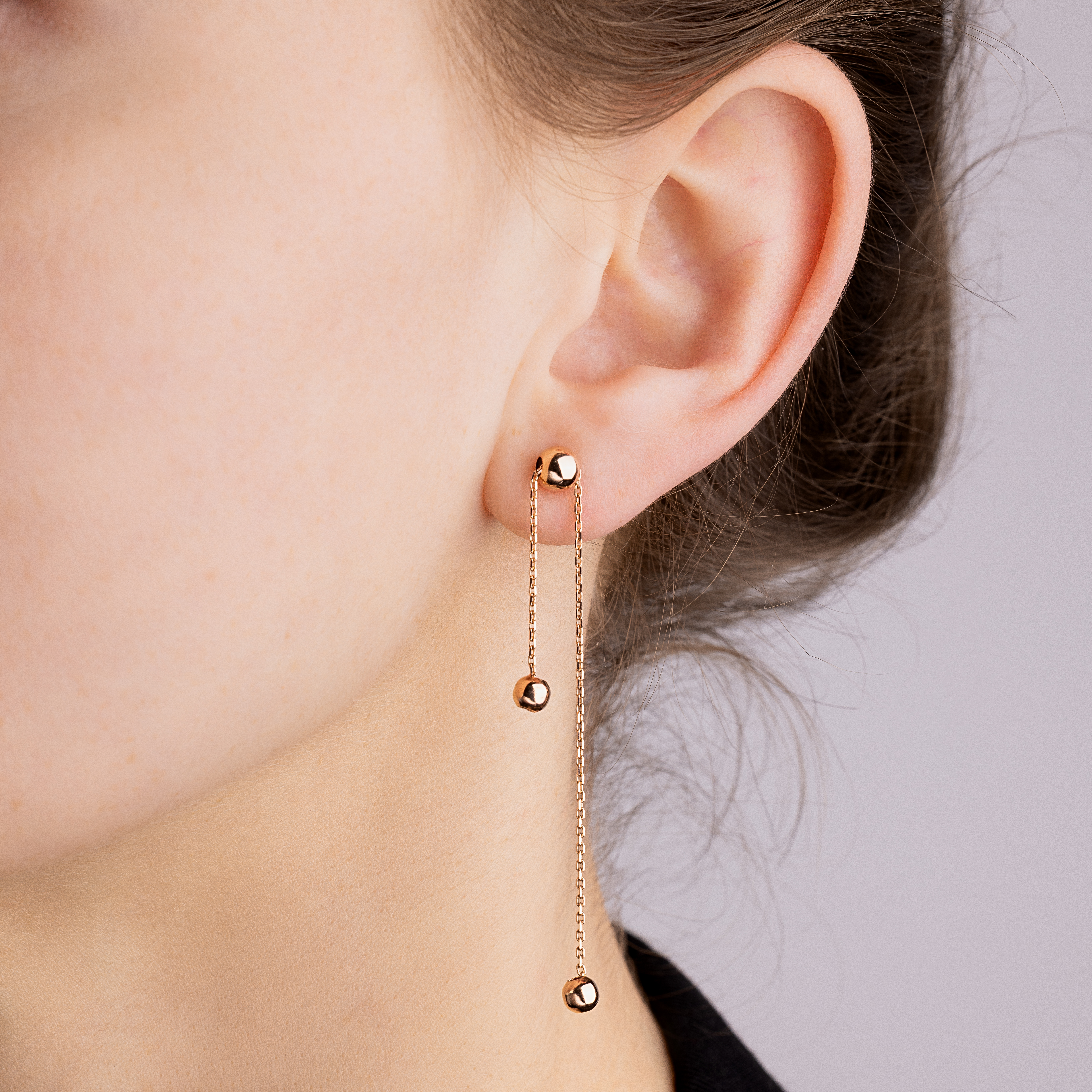 картинка Золоті сережки-пусети з кульками, 10530505