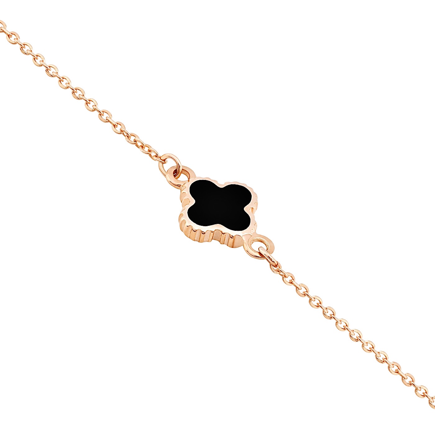 картинка Браслет якорного плетения из красного золота "Клевер", 10260851