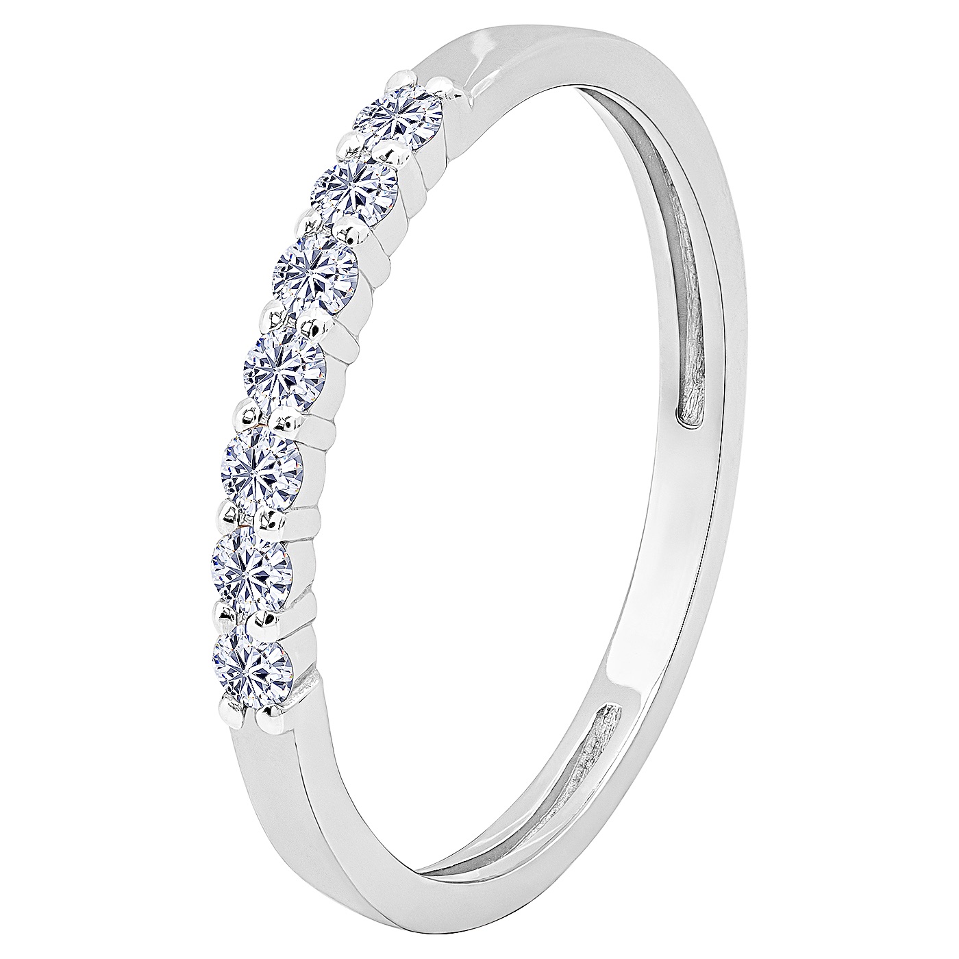 картинка Каблучка з доріжкою діамантів із білого золота, 10273248