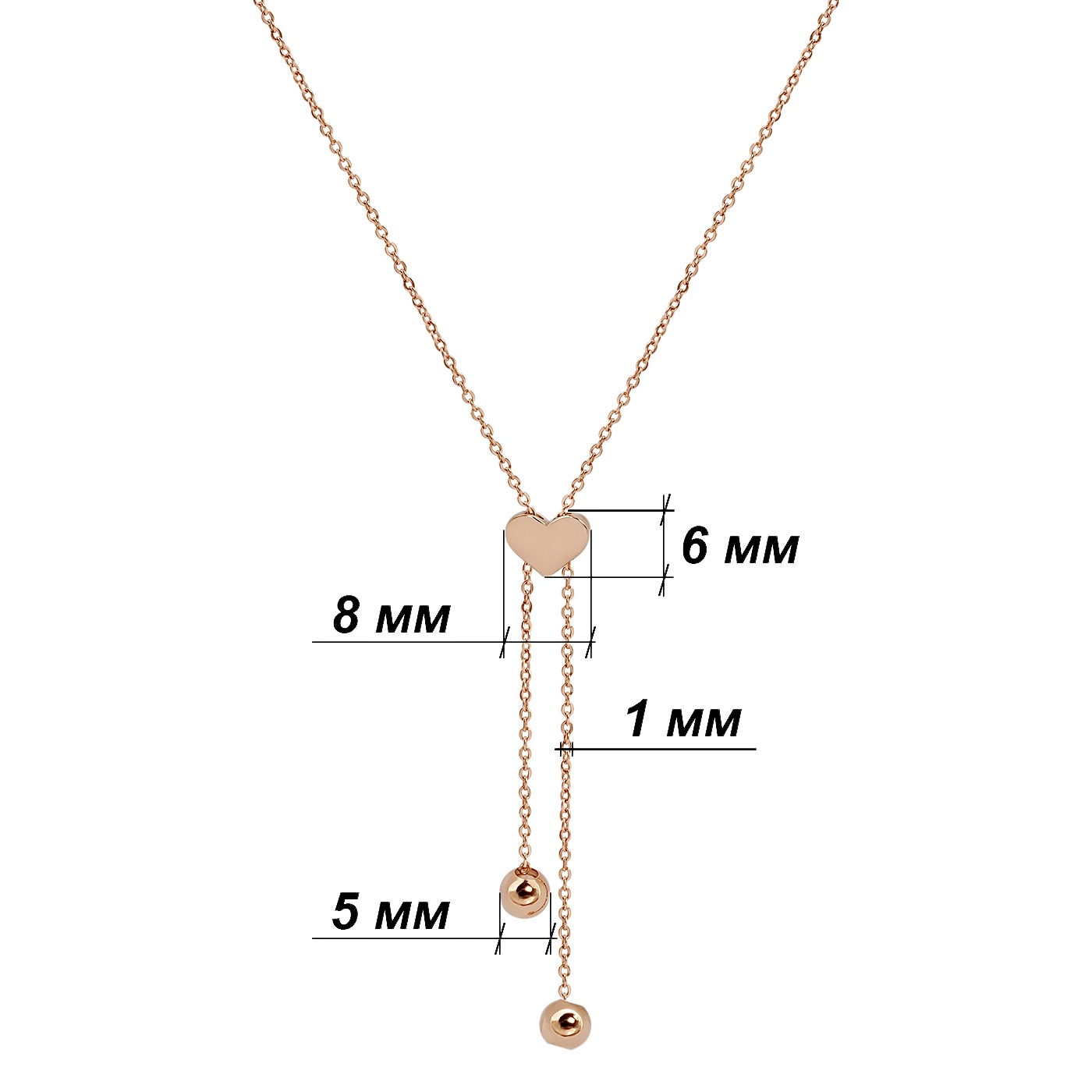 картинка Кольє "Серце" із червоного золота, 10527304