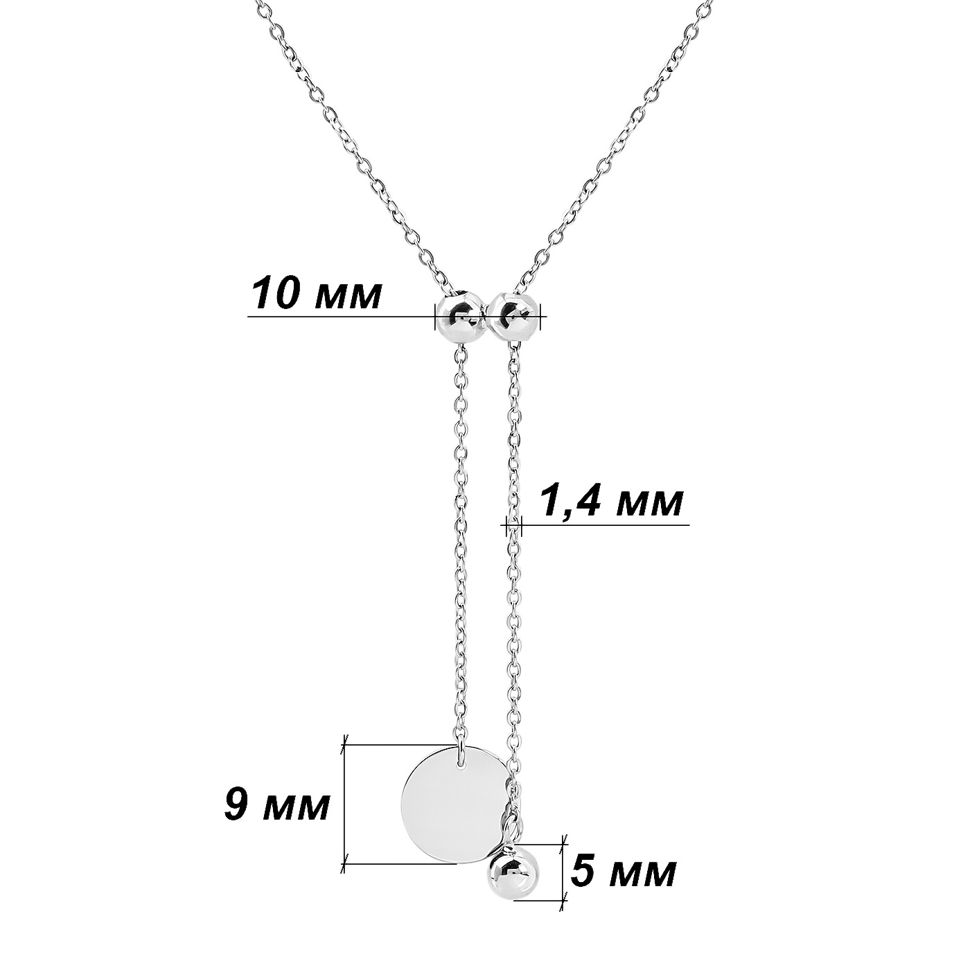 картинка Кольє-краватка із білого золота якірного плетіння, 10524334