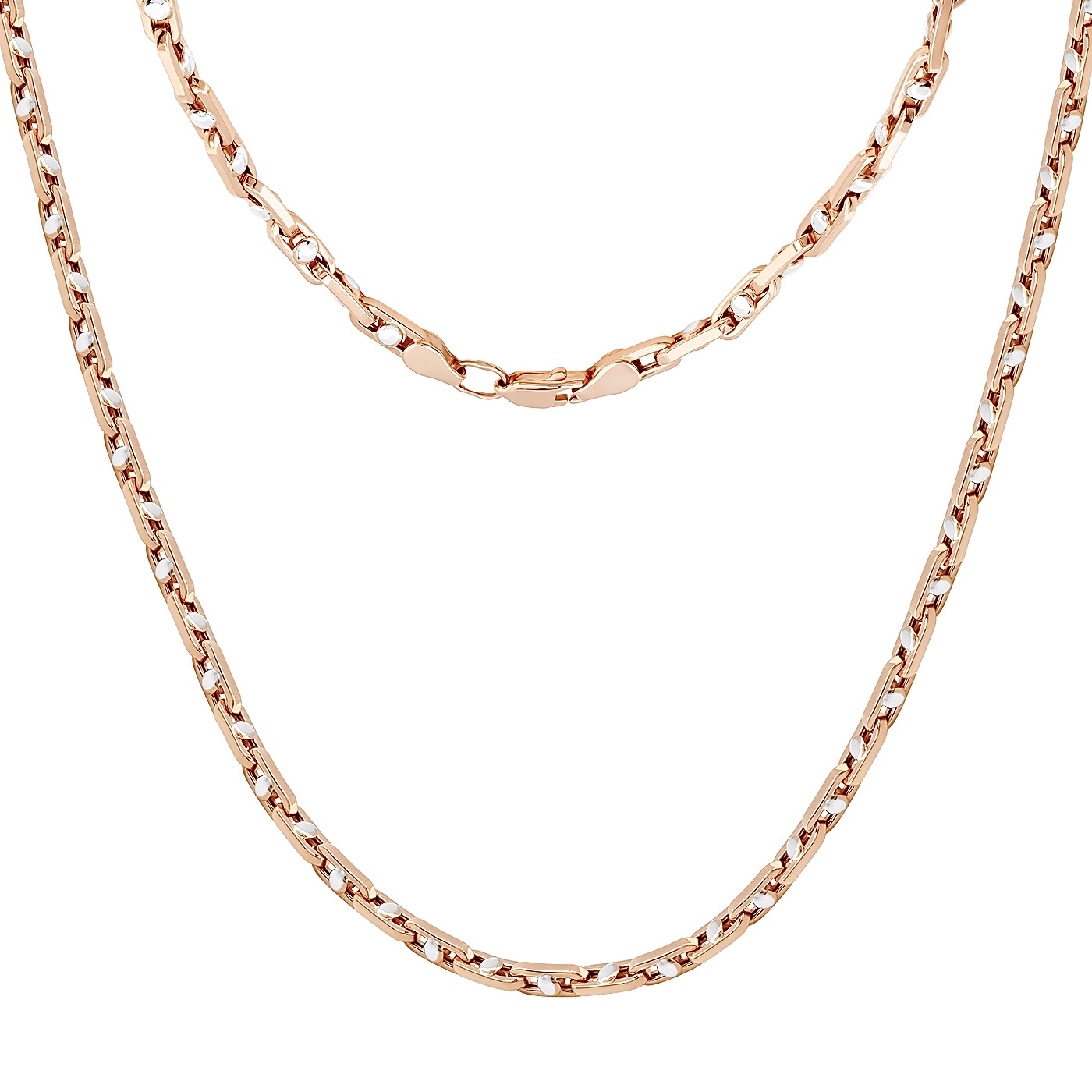 картинка Цепочка из комбинированного золота якорного плетения, 10505524