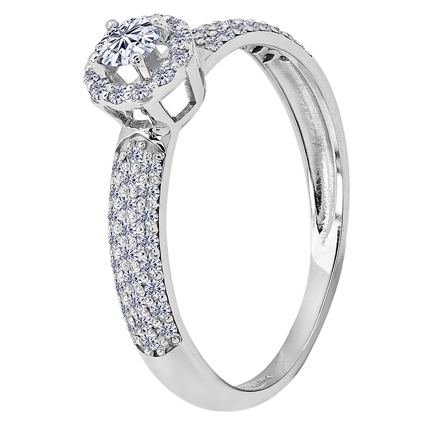 картинка Кольцо с россыпью бриллиантов из белого золота, 10277494