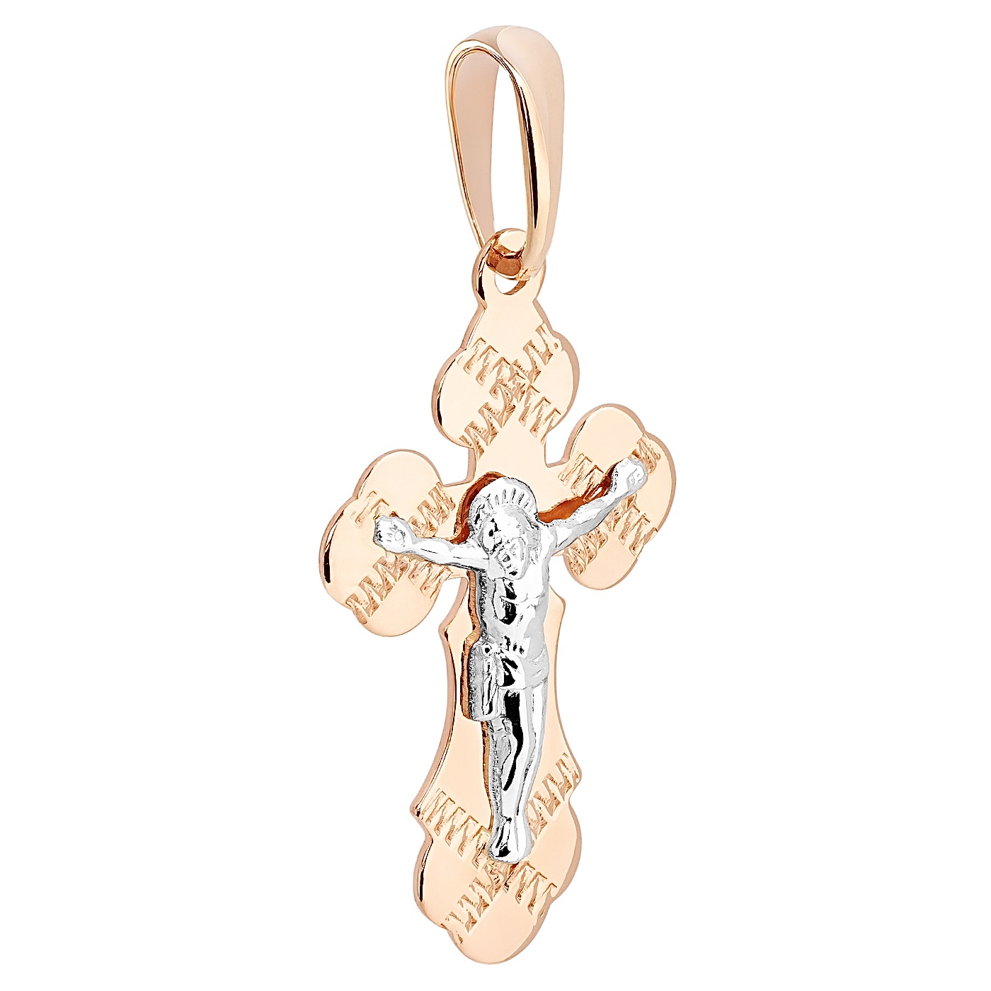 картинка Крестик из красного золота с распятием, 10180276