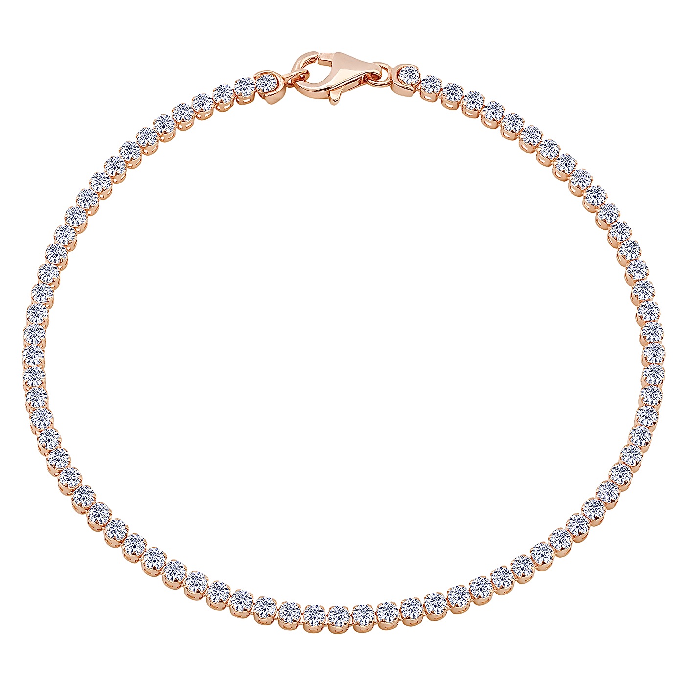 картинка Золотий тенісний браслет з фіанітами, 10530802