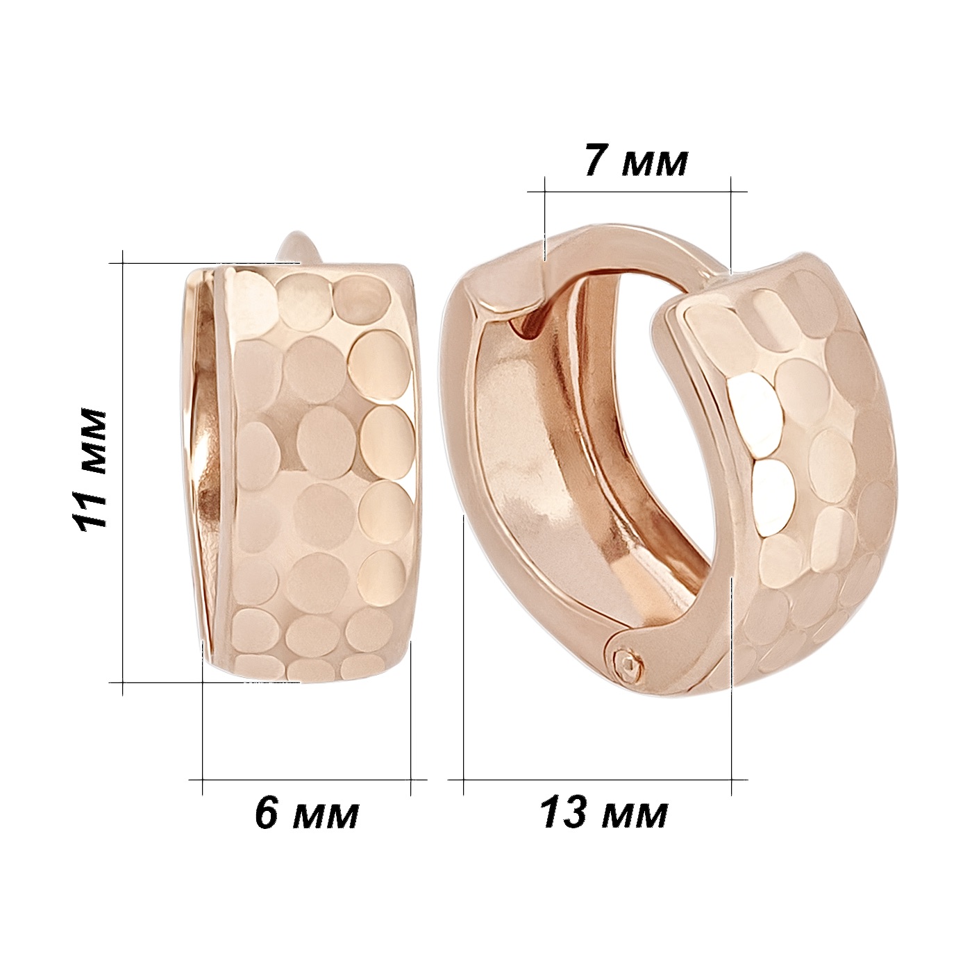 картинка Сережки-конго із червоного золота, 10287240