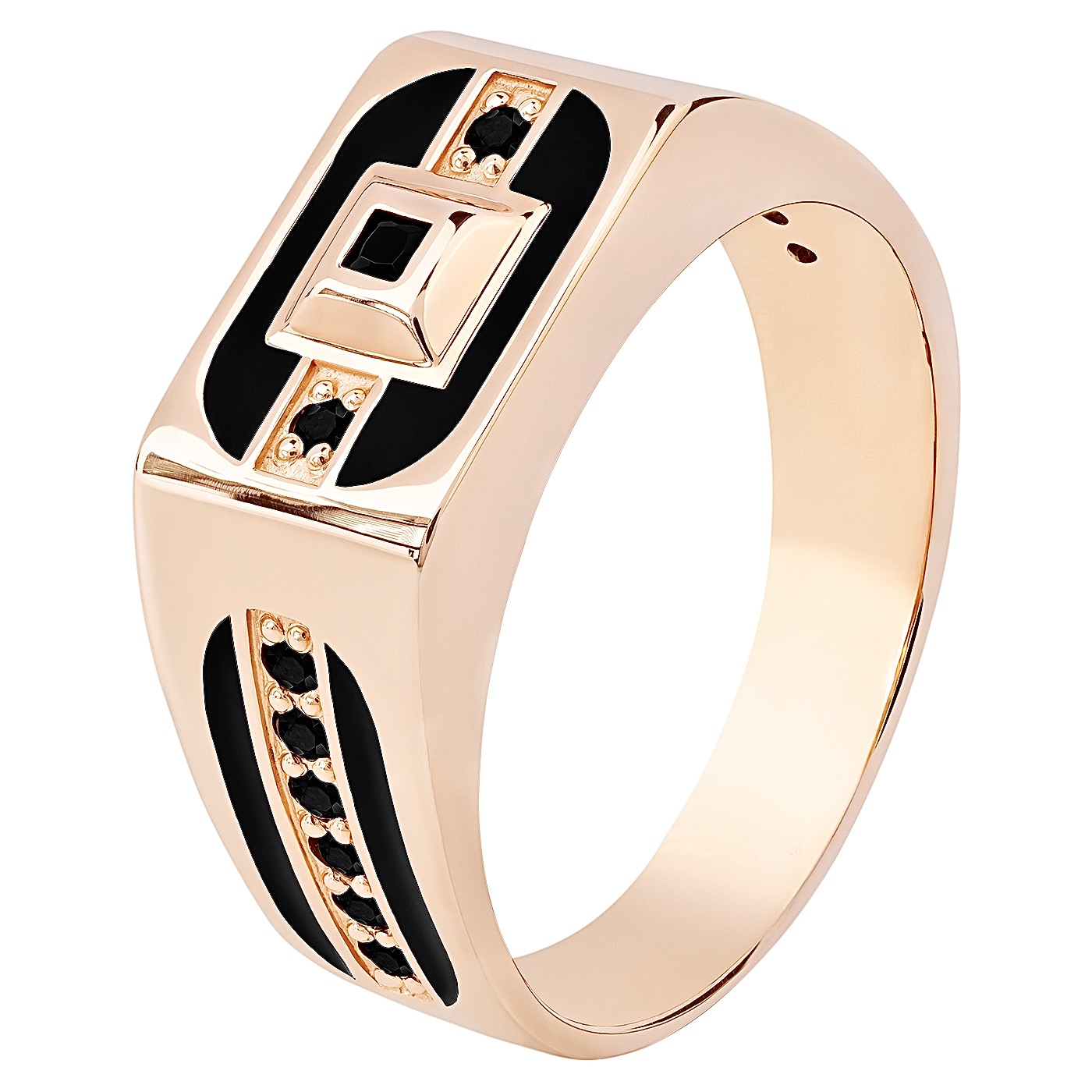 Мужской перстень красное золото