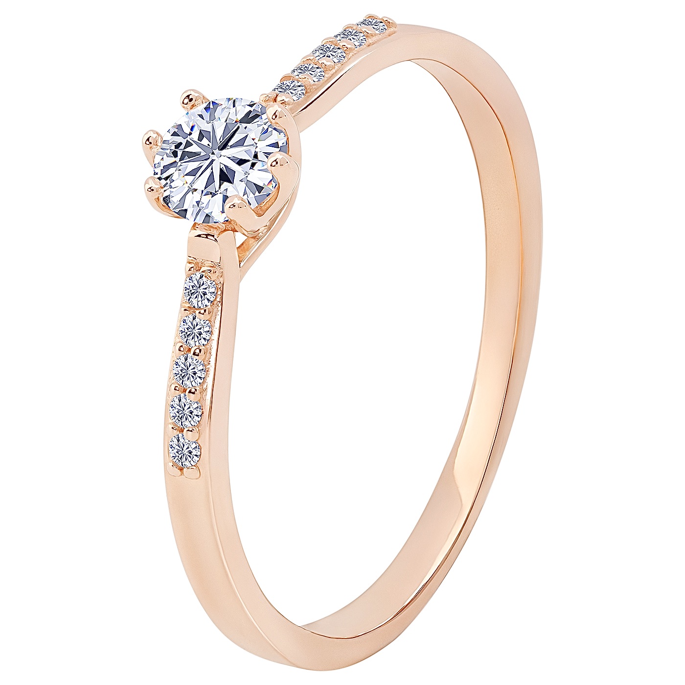 картинка Каблучка з фіанітами із червоного золота, 10444210