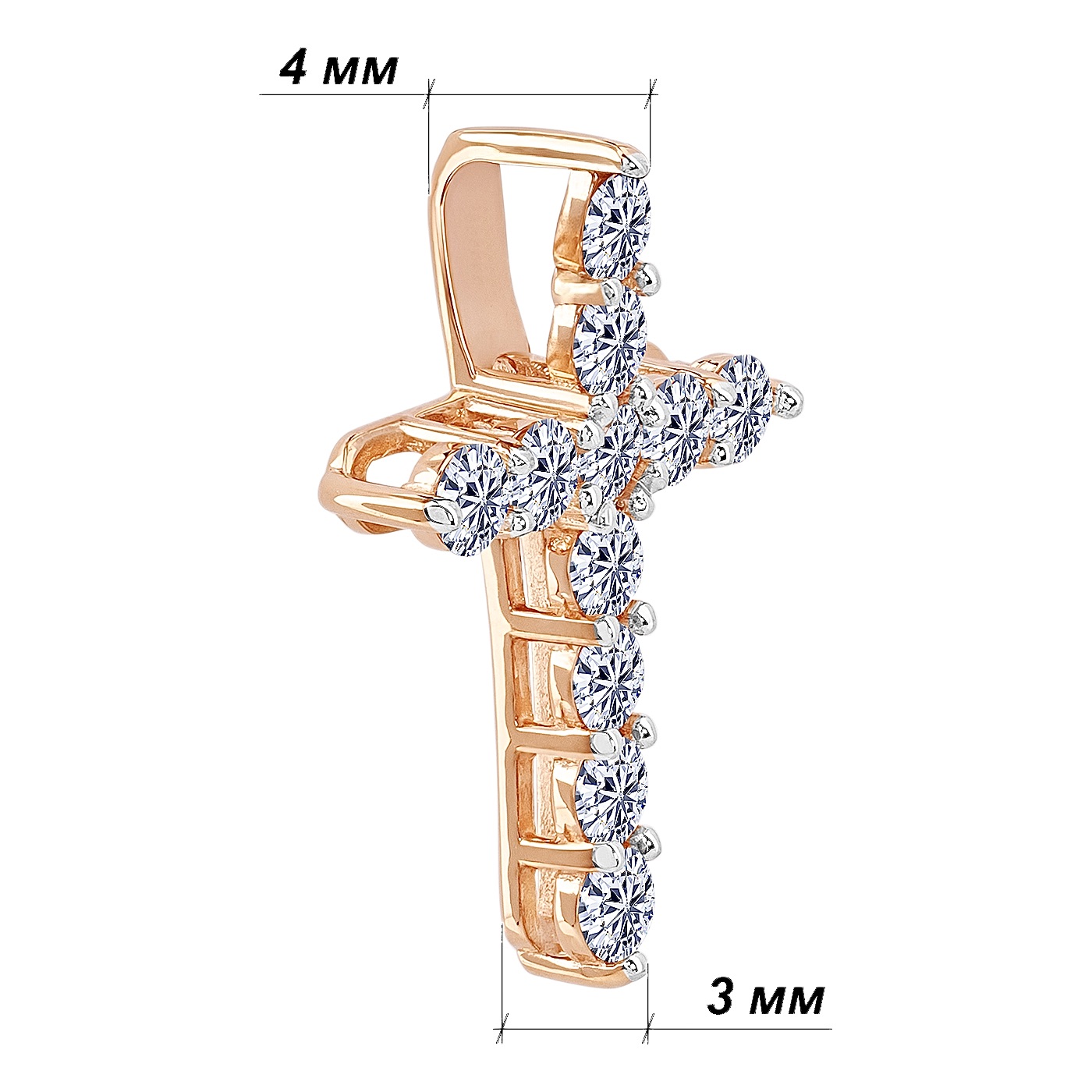 картинка Золотий хрестик з діамантами, 10489046