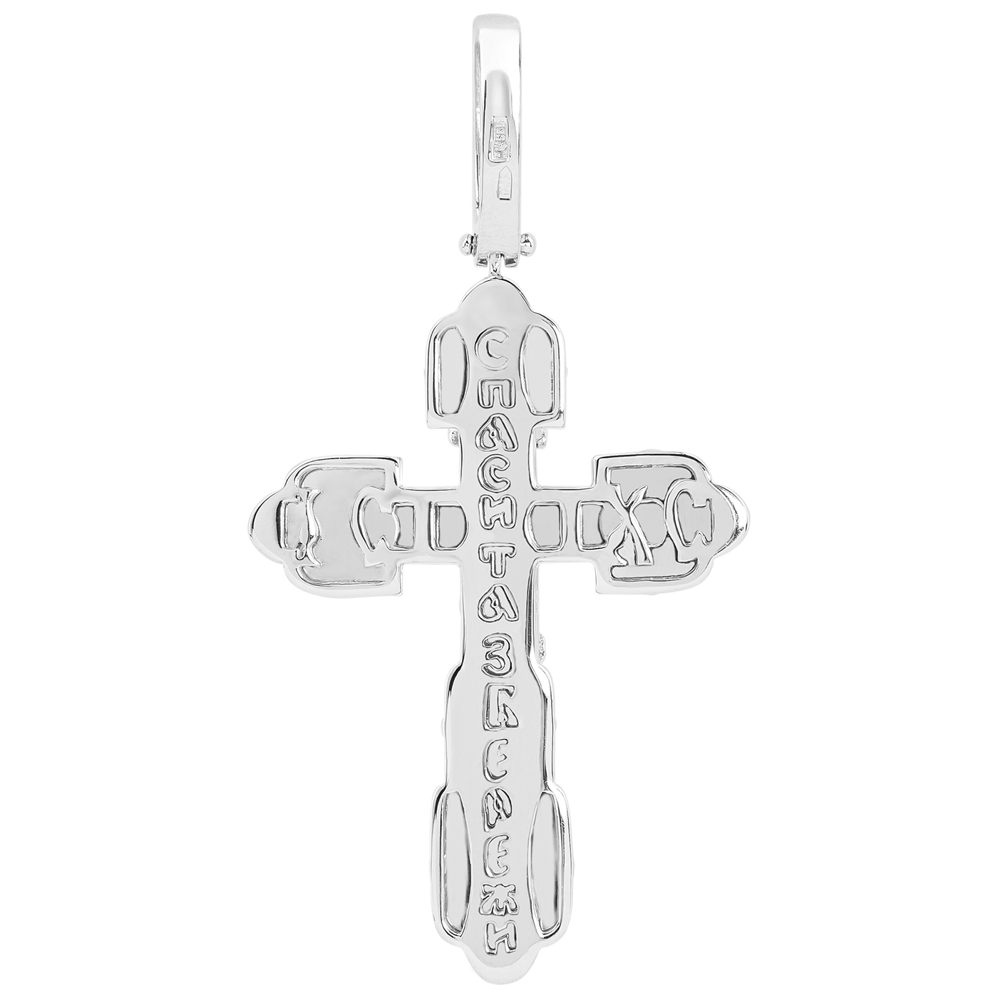 картинка Хрест із білого золота з чорною емаллю, 10223858