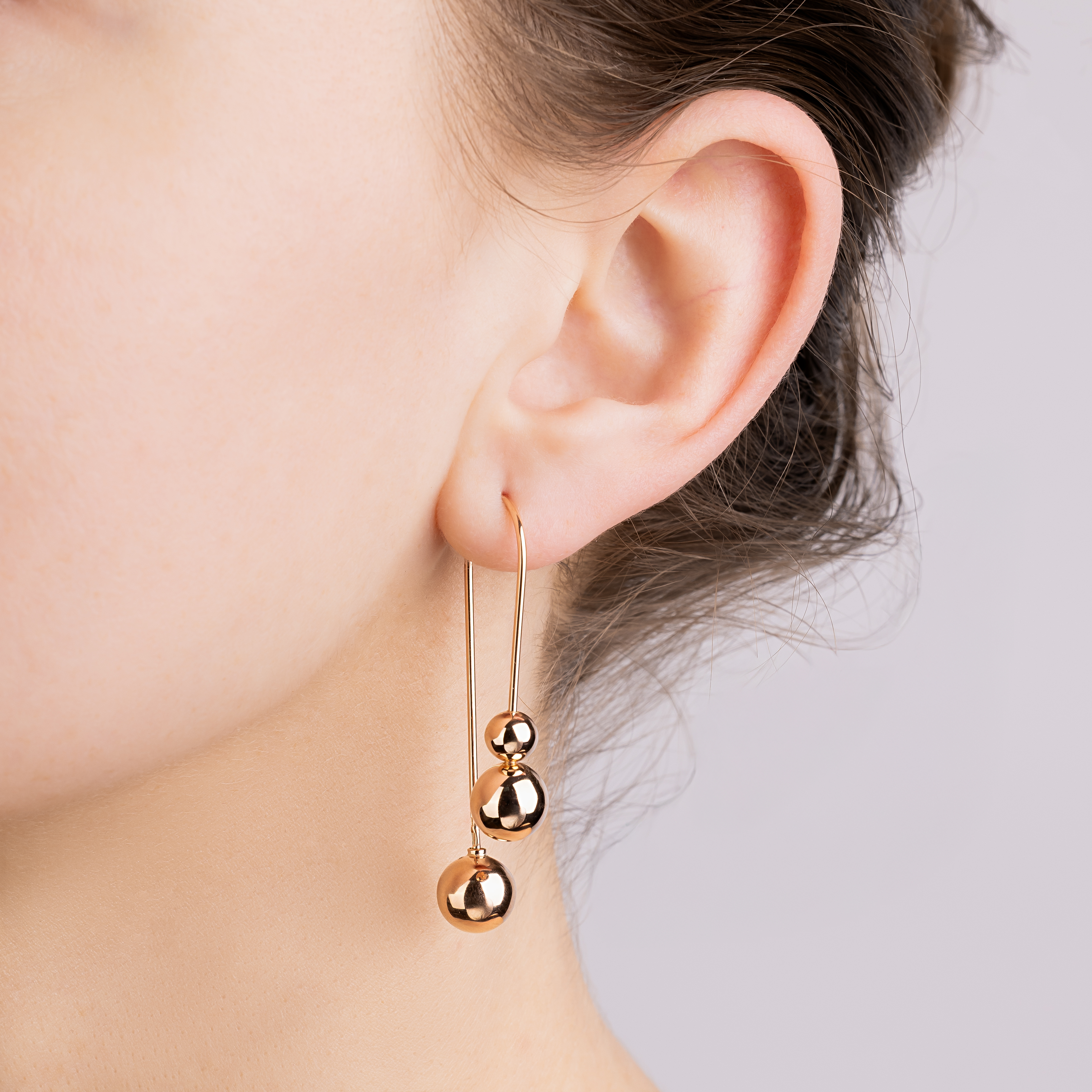 картинка Сережки-протяжки з кульками із червоного золота, 10515600