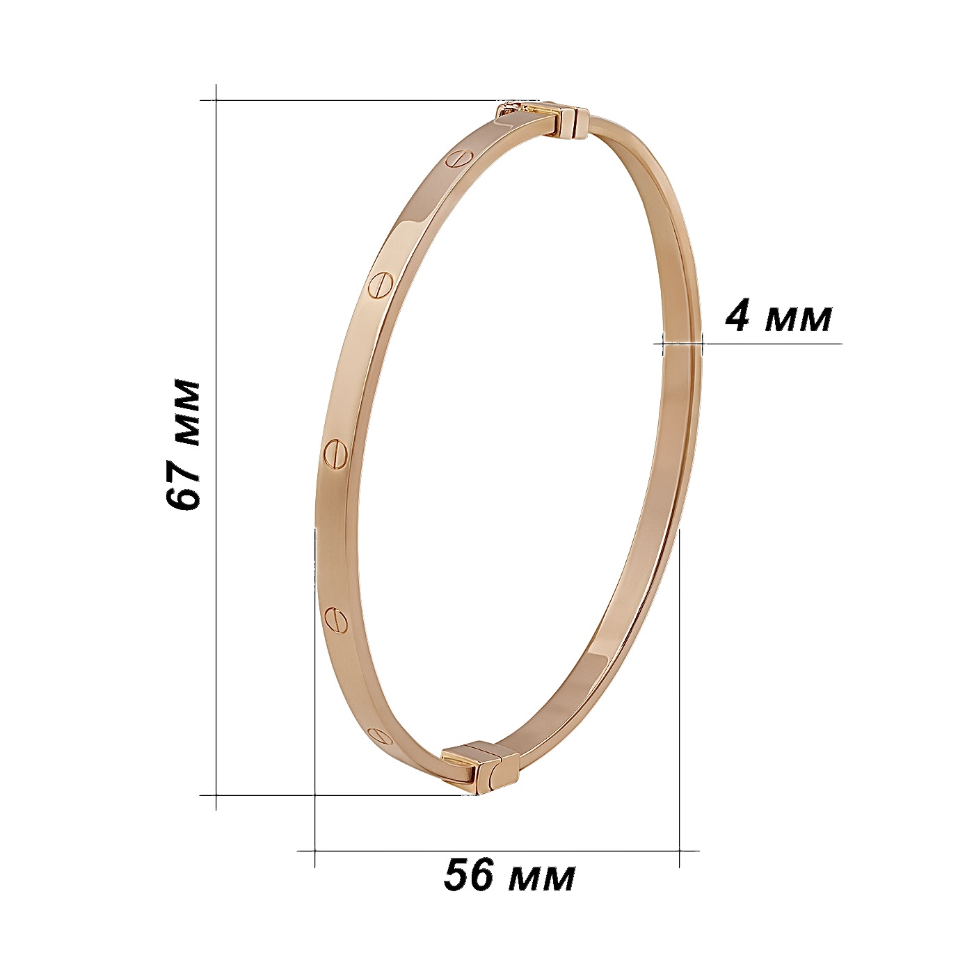 картинка Жорсткий браслет "Love" із червоного золота, 10527315