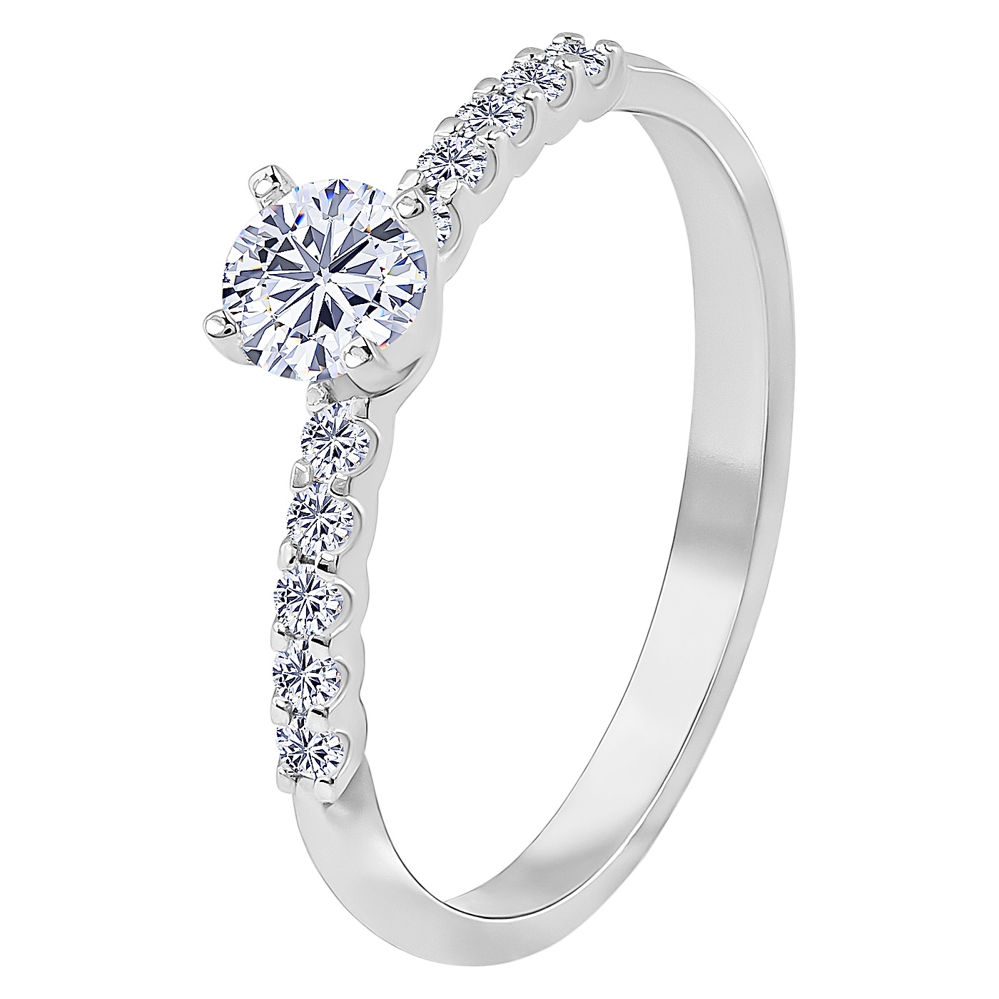 картинка Каблучка з діамантами із білого золота, 10527535