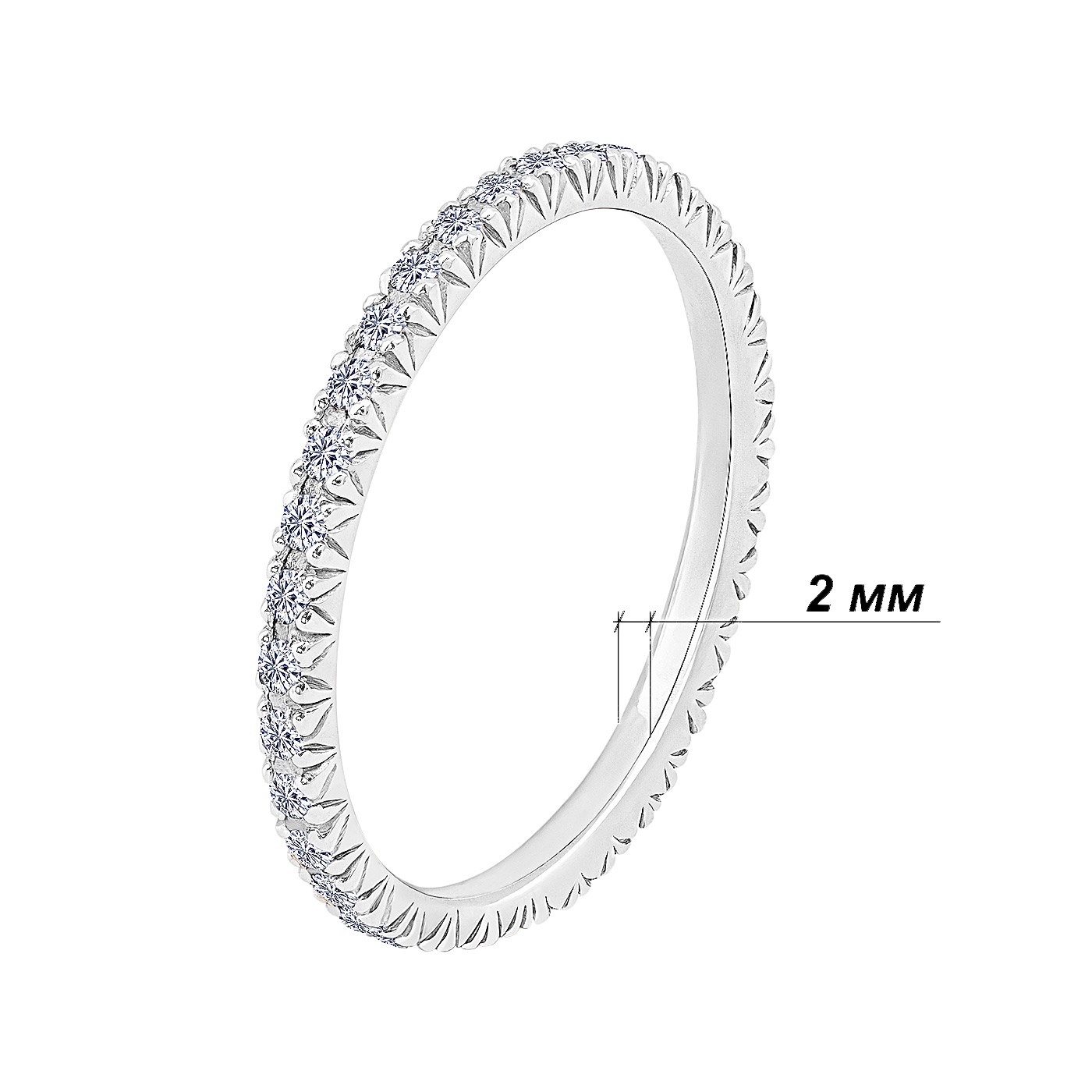 картинка Каблучка доріжка з фіанітами із білого золота, 10444991