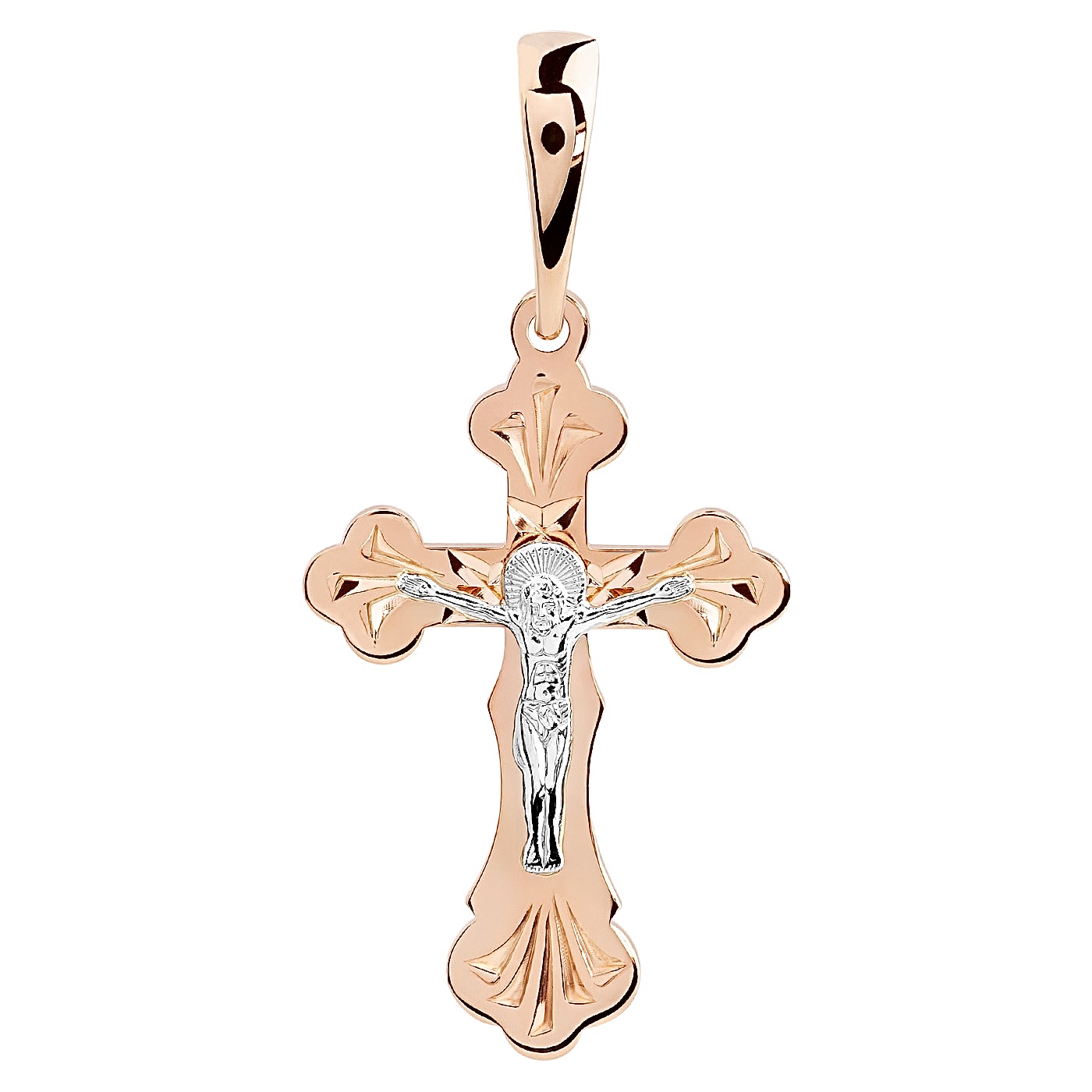 картинка Крестик из комбинированного золота, 10176294