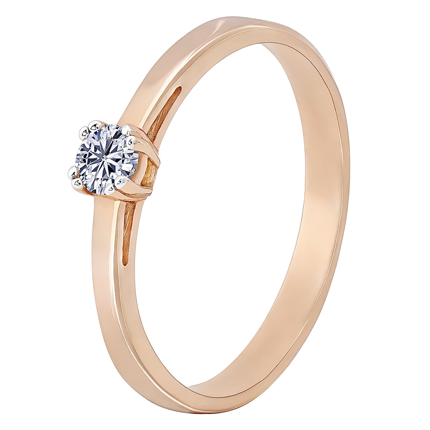 картинка Каблучка на заручини з діамантом із червоного золота, 10511816