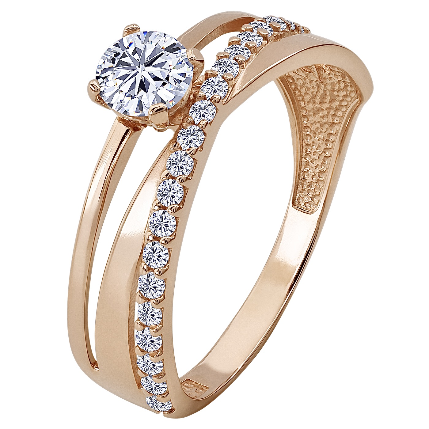 картинка Кольцо из красного золота с фианитами, 10406139