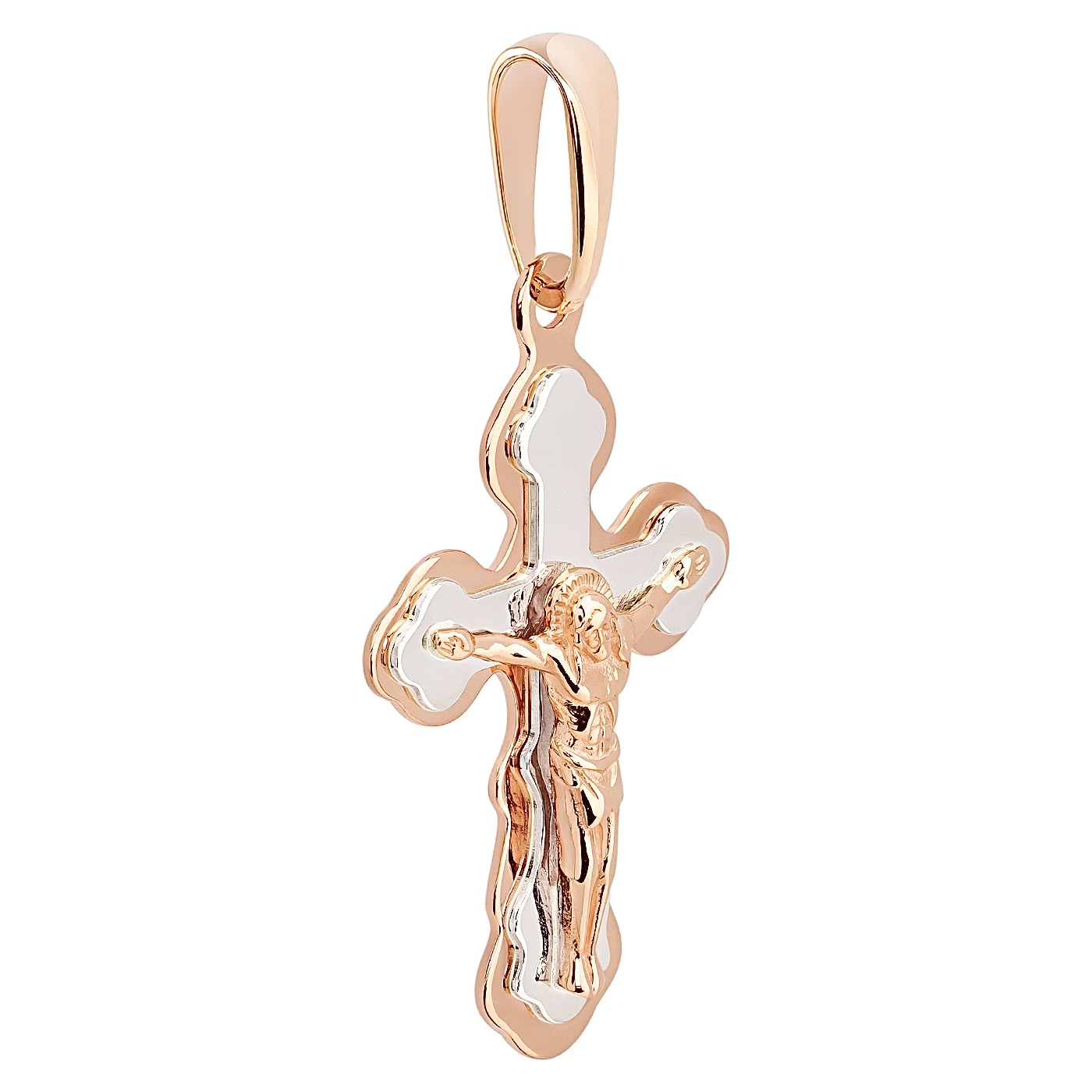 картинка Крестик из красного и белого золота, 10283291