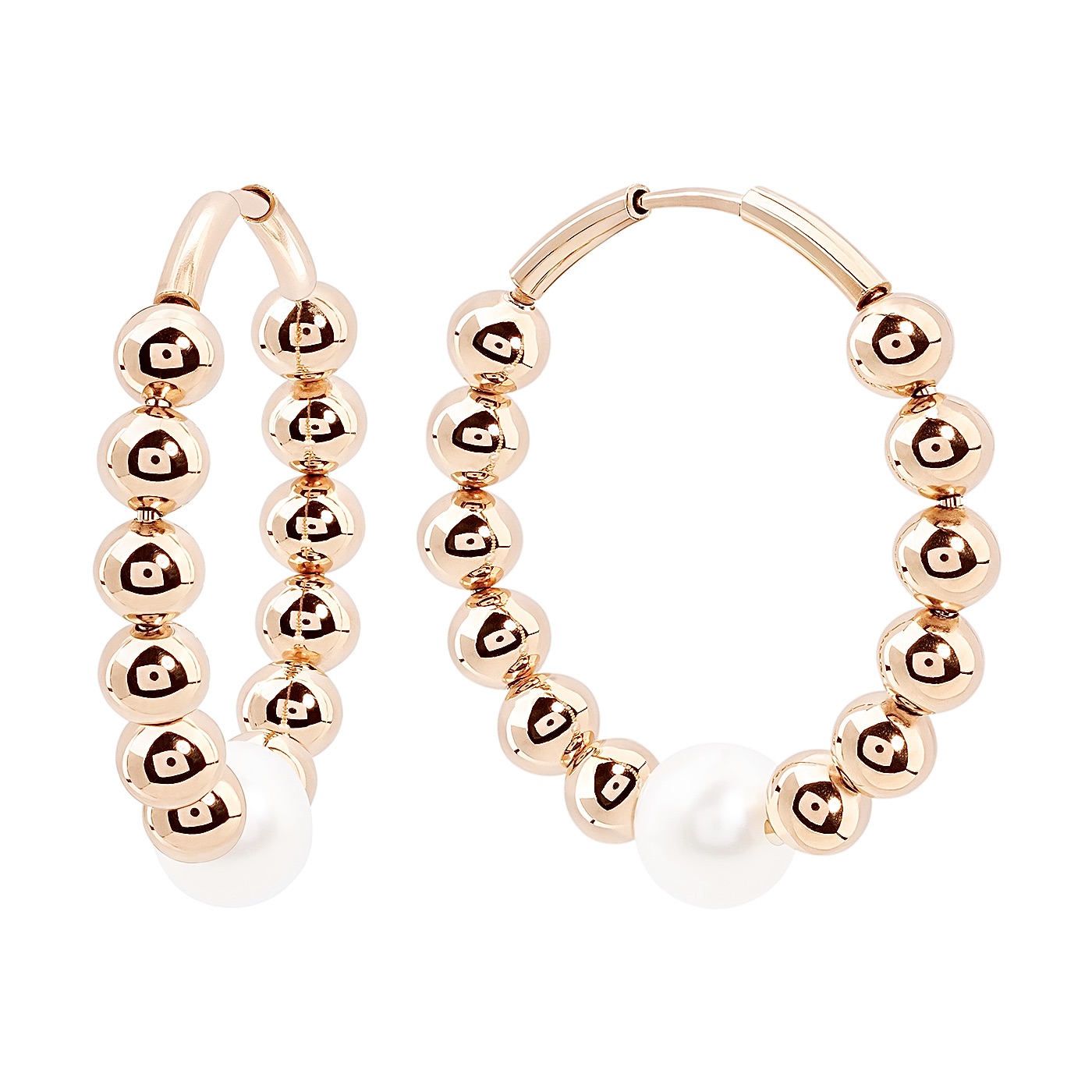 картинка Золоті сережки конго з перлинами, 10527700