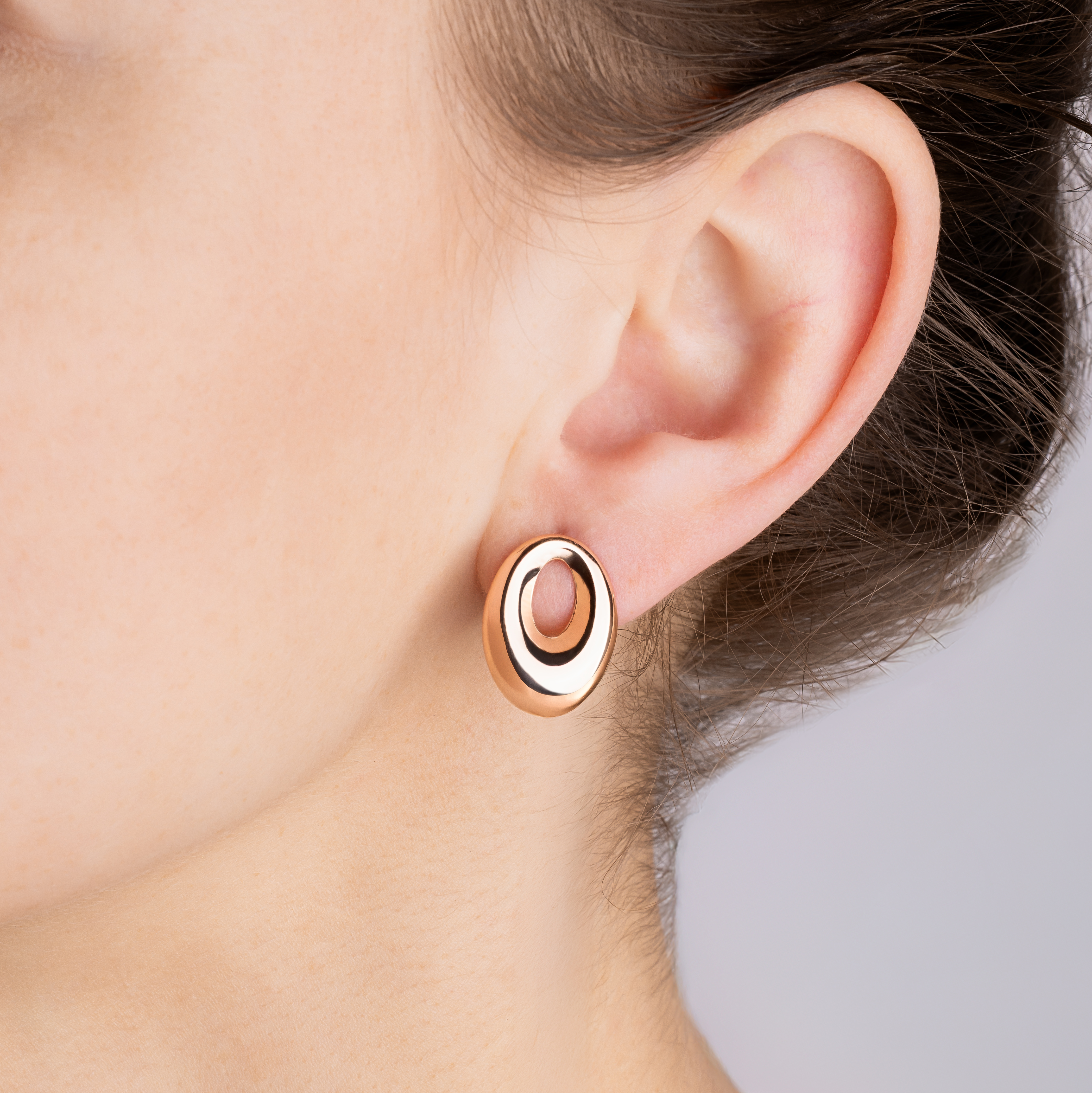 картинка Золоті геометричні сережки без вставок, 10528492