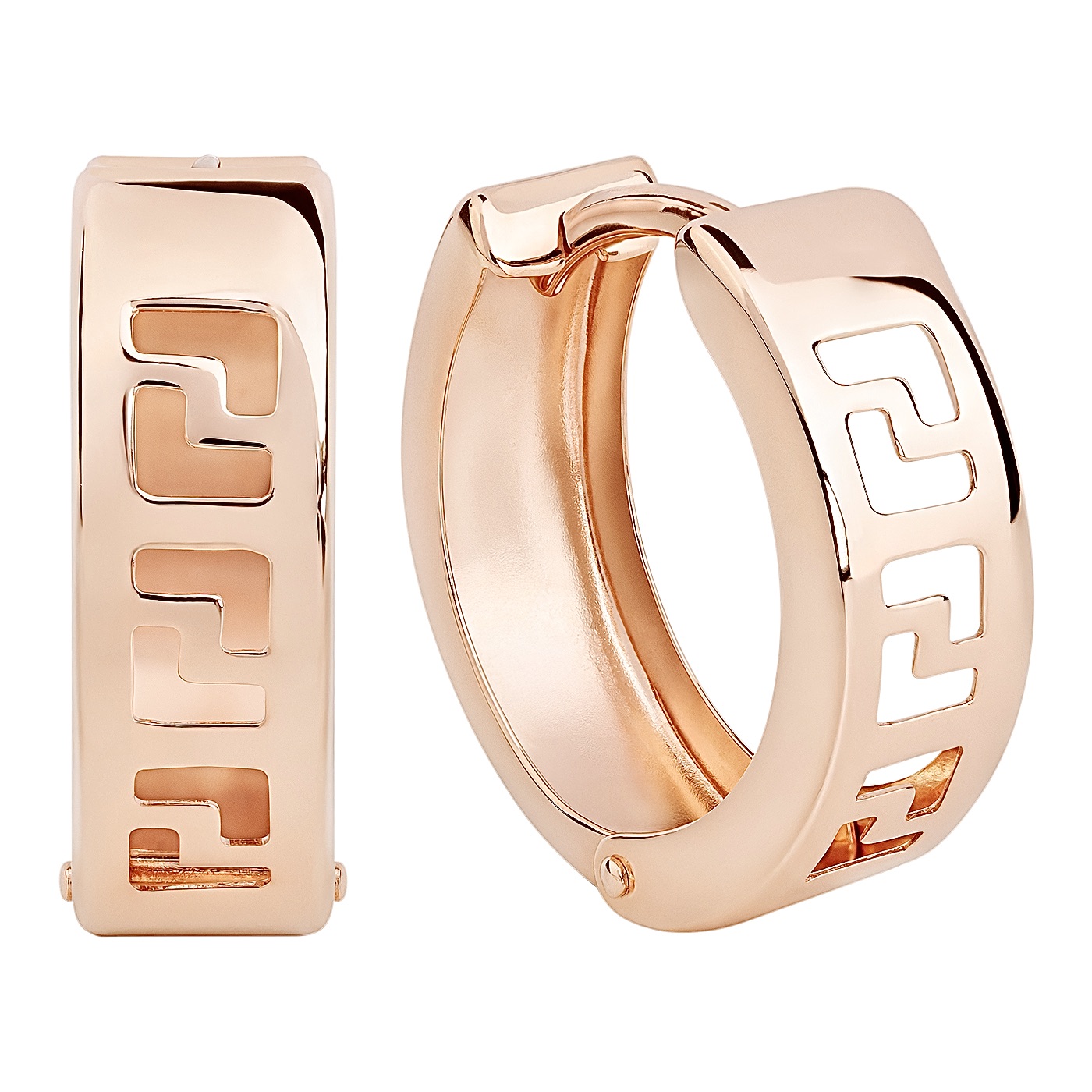 картинка Серьги конго "Олимпия" из красного золота с орнаментом, 10235518