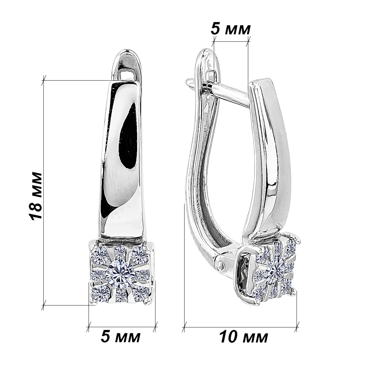 картинка Серьги из белого золота с бриллиантами, 10513455