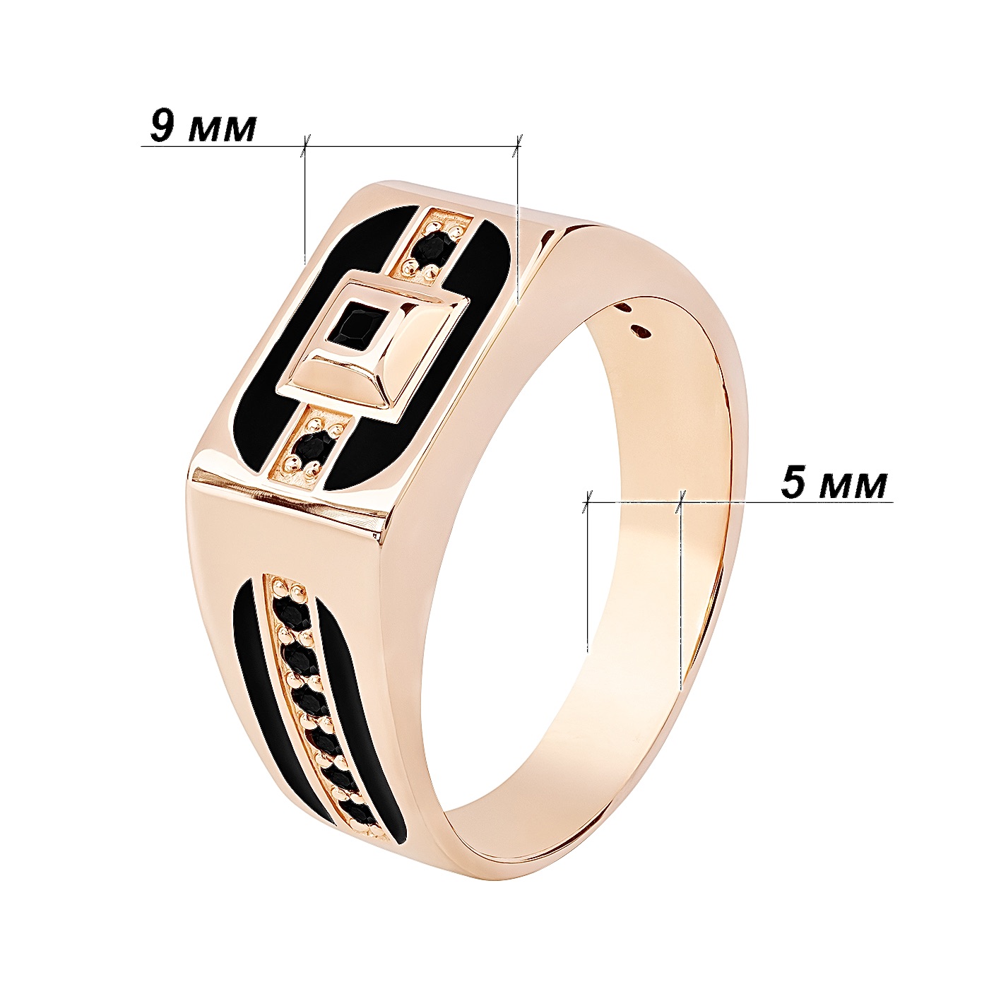 Мужской перстень красное золото