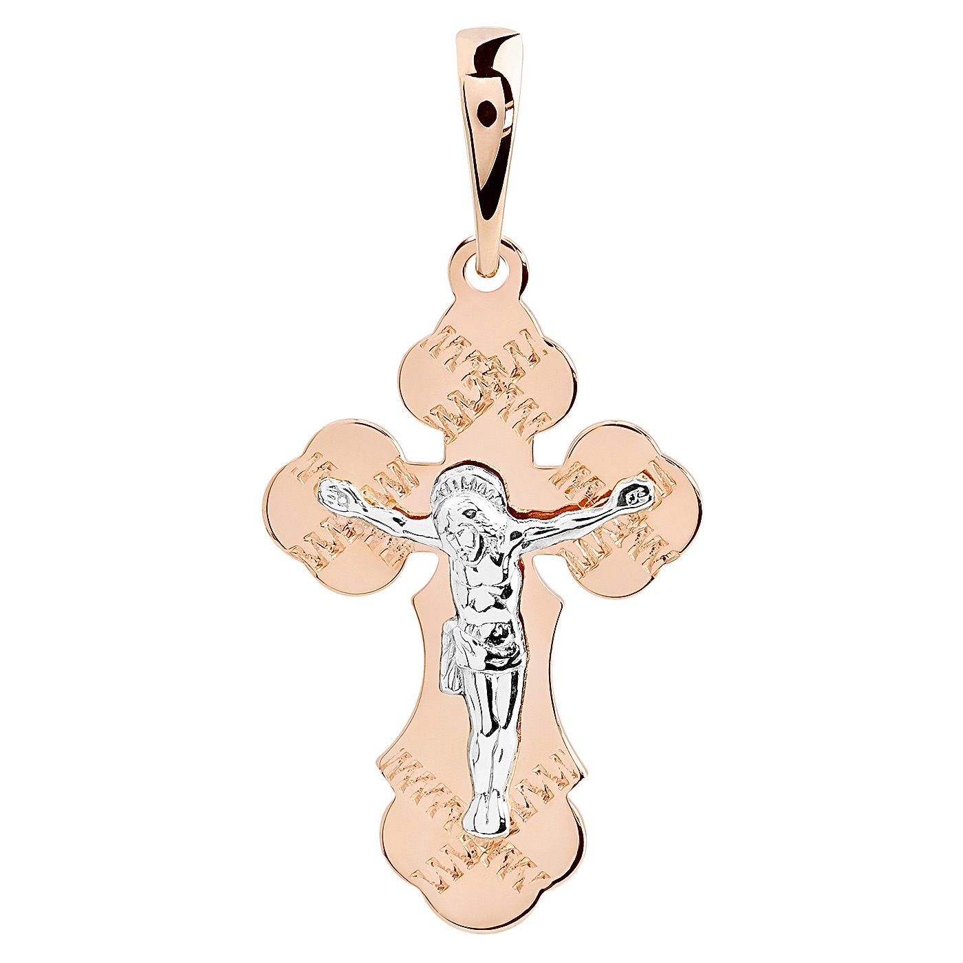 картинка Крестик из красного золота с распятием, 10180276