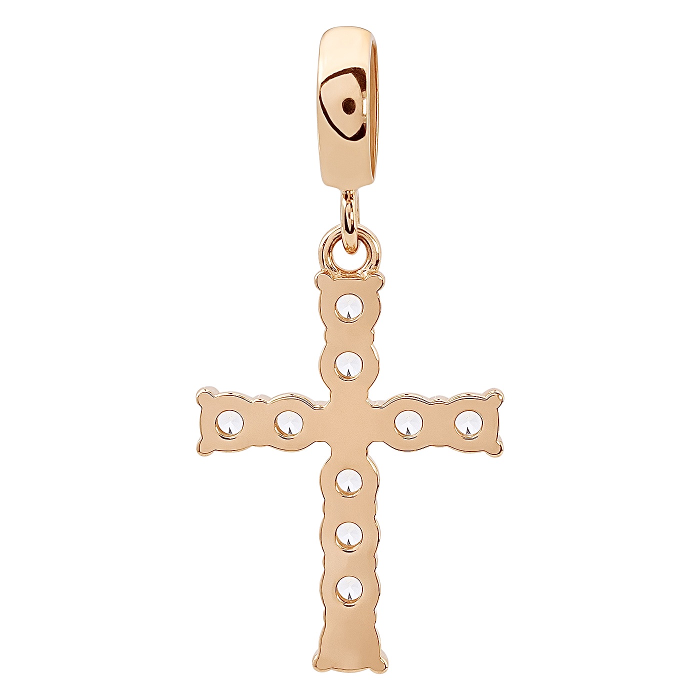 картинка  Крестик из красного золота с фианитами, 10530934