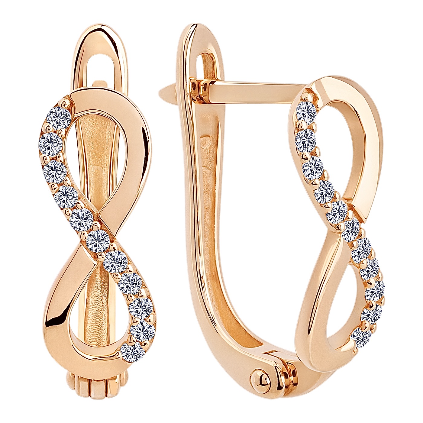 картинка Сережки "Нескінченність" із червоного золота, 10515303