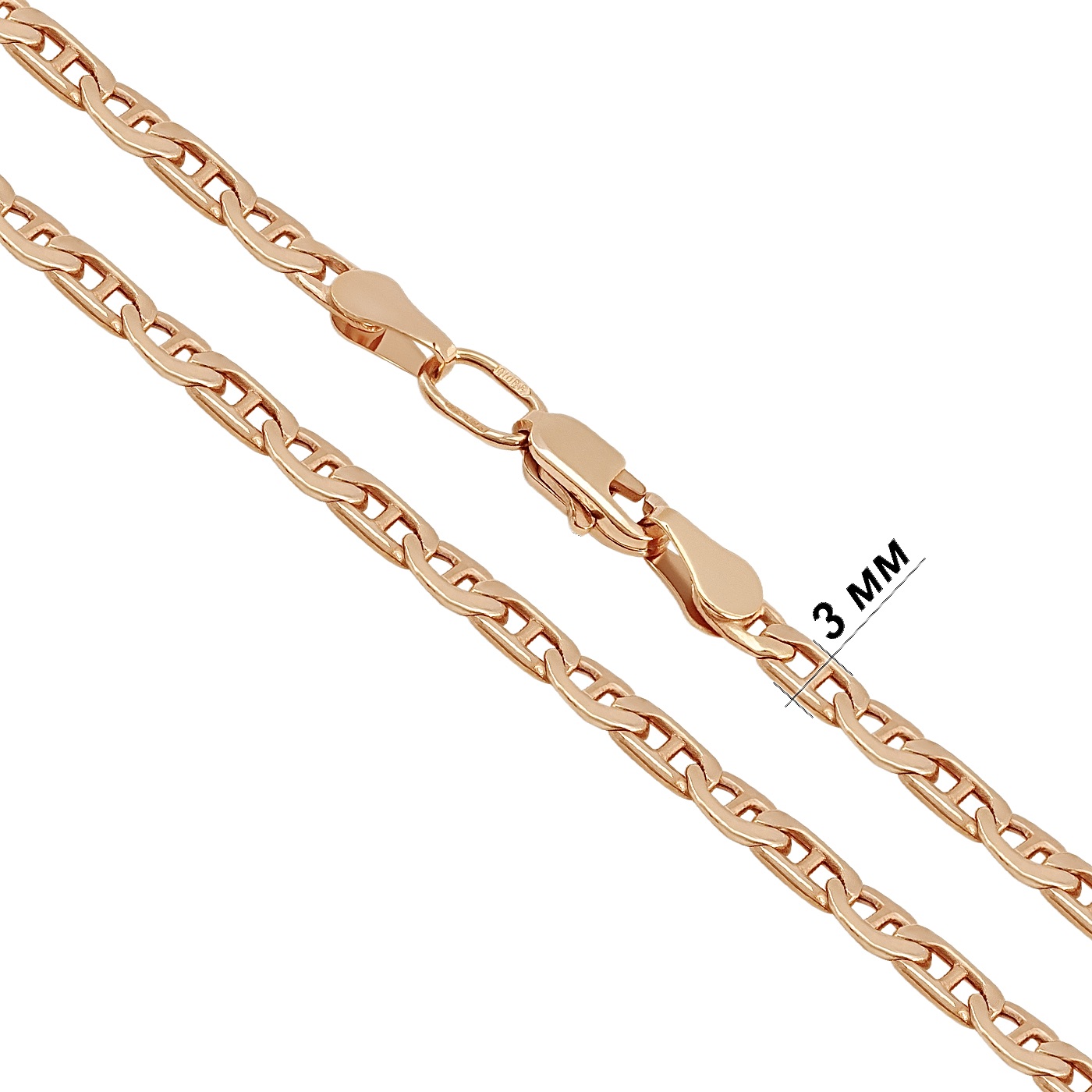 картинка Ланцюг із червоного золота плетіння валентино, 10109799