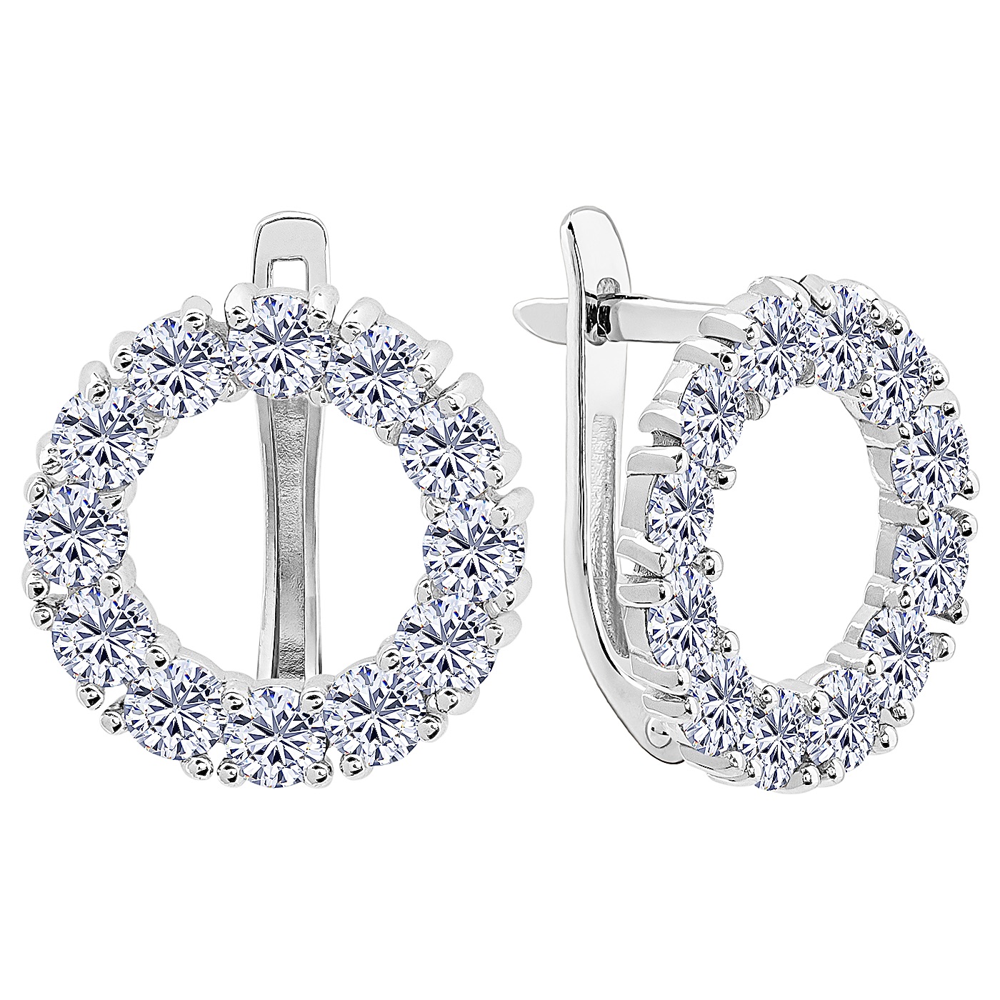 картинка Сережки з фіанітами із білого золота 585 проби, 10517844