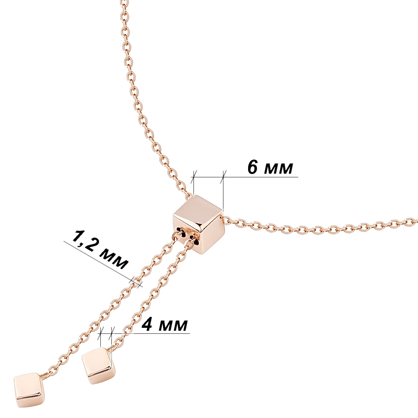 картинка Браслет "Куб" із червоного золота якірного плетіння, 10530714