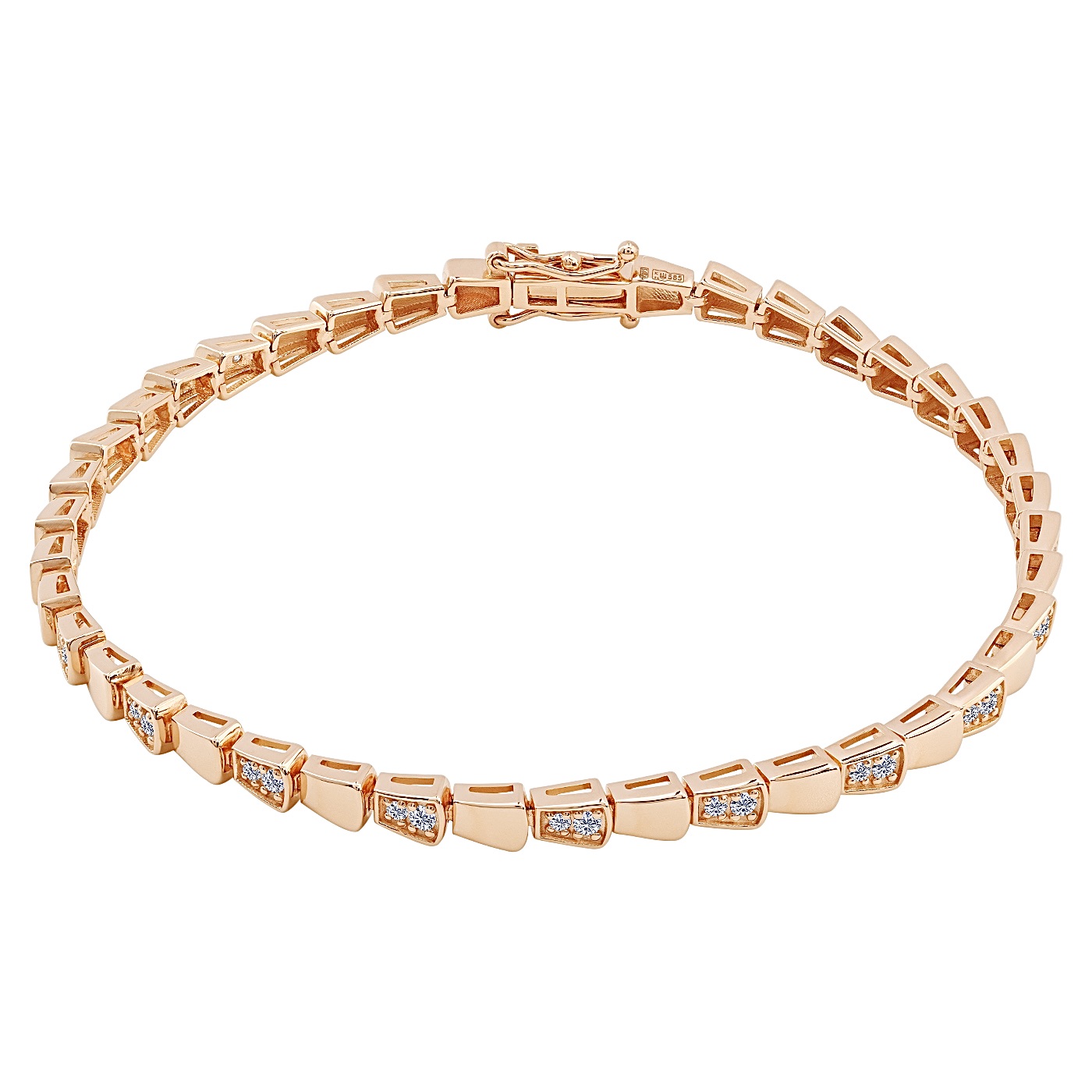 картинка Браслет "Змія" з діамантами із червоного золота, 10528635