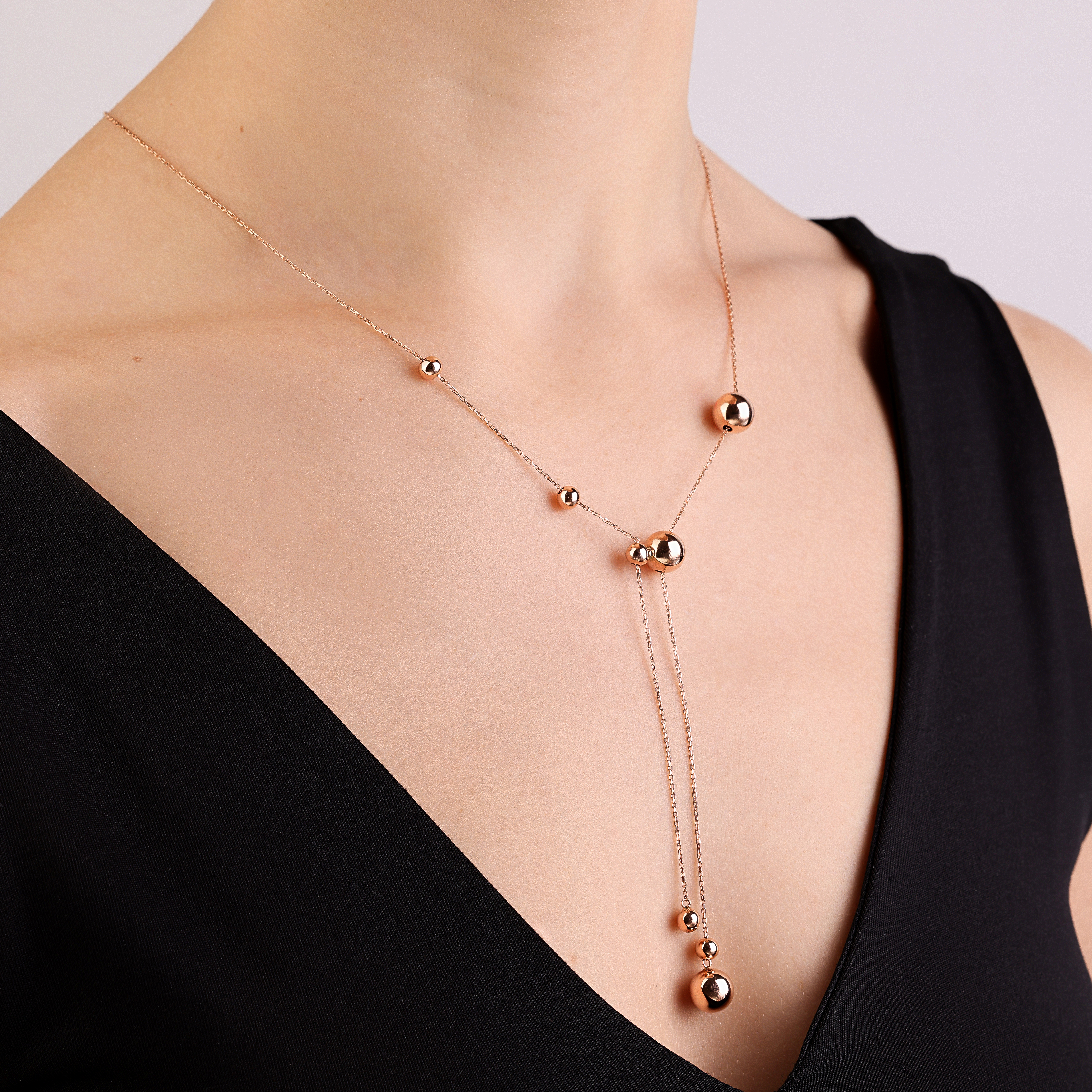 картинка Кольє-трансформер із червоного золота "Кульки", 10519769