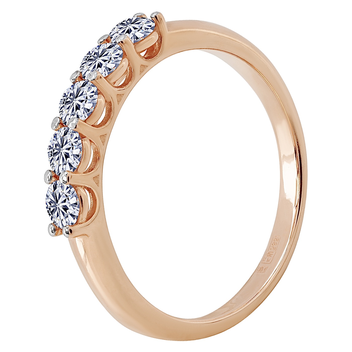 картинка Каблучка із червоного золота з діамантами, 10494348