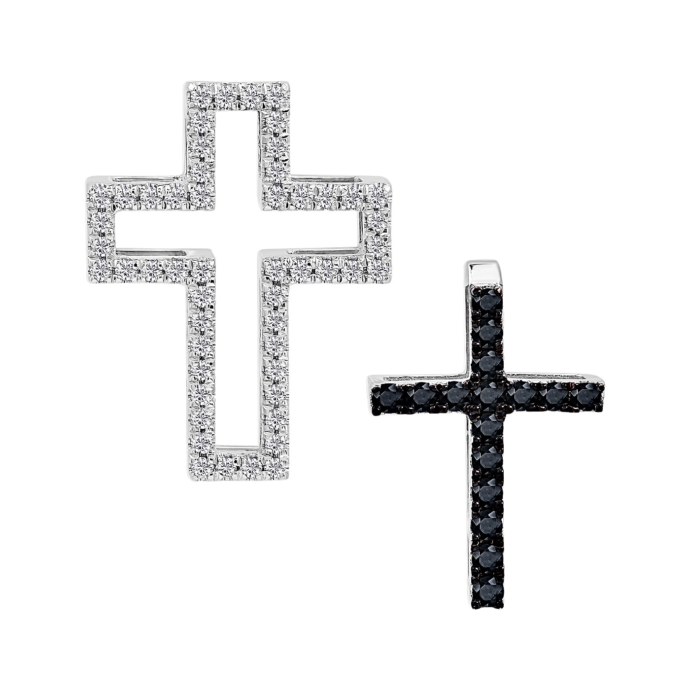 картинка Золотой двойной крест с бриллиантами, 10516832