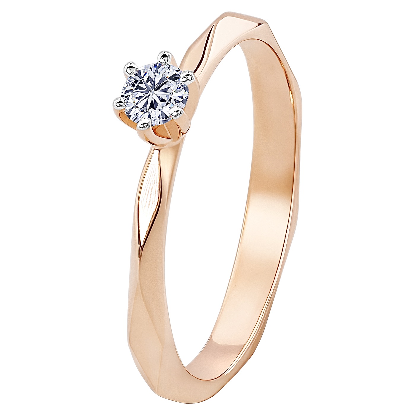 картинка Каблучка  з діамантом із червоного золота 585 проби, 10497780