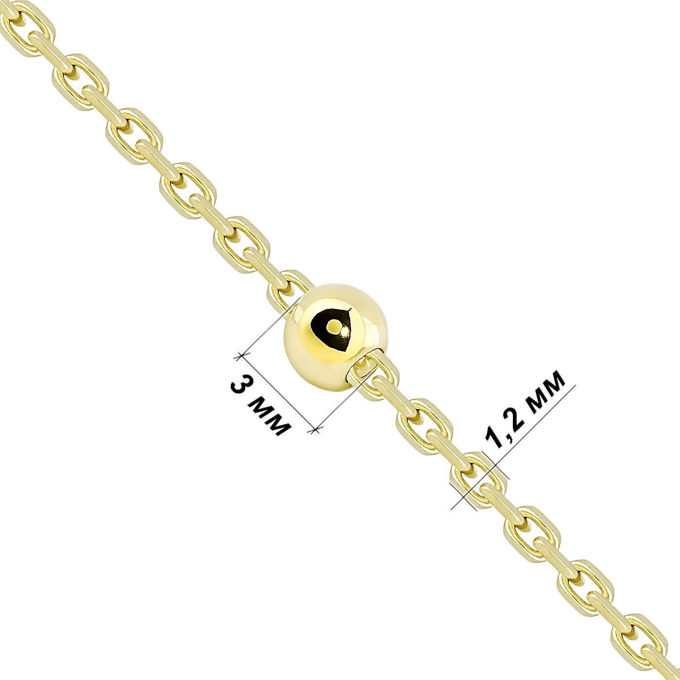 картинка Браслет якірного плетіння з кульками із лимонного золота, 10528030