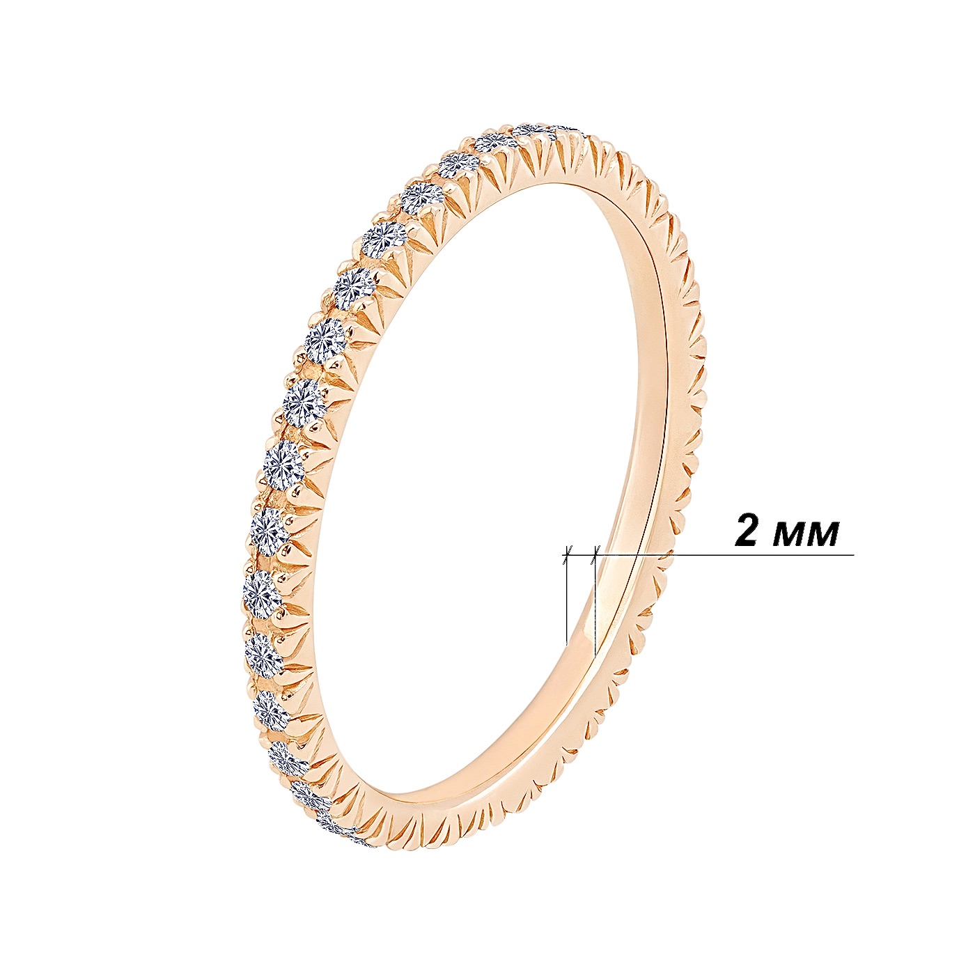 картинка Каблучка доріжка з фіанітами із червоного золота, 10445101