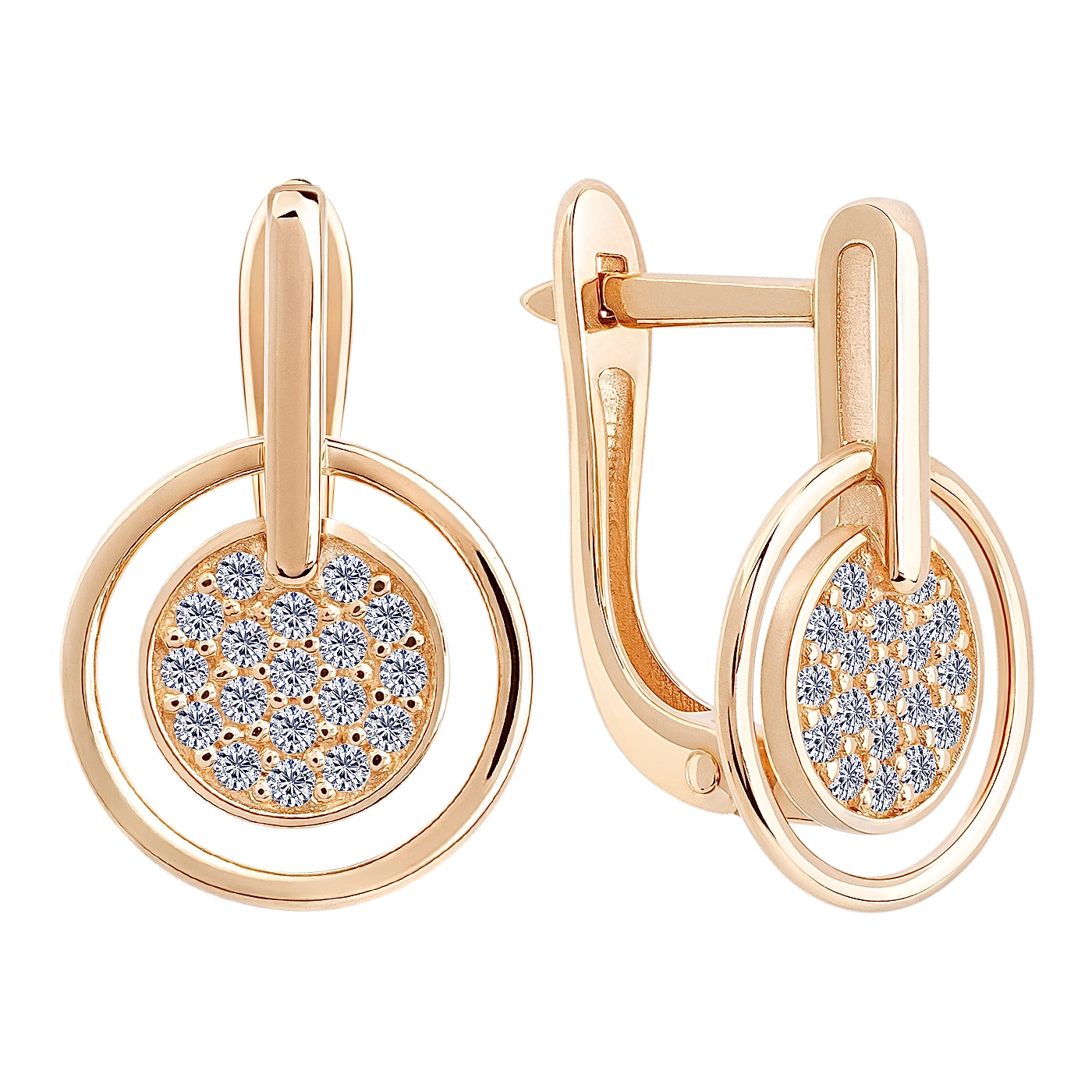 картинка Серьги из красного золота с фианитами, 10488243